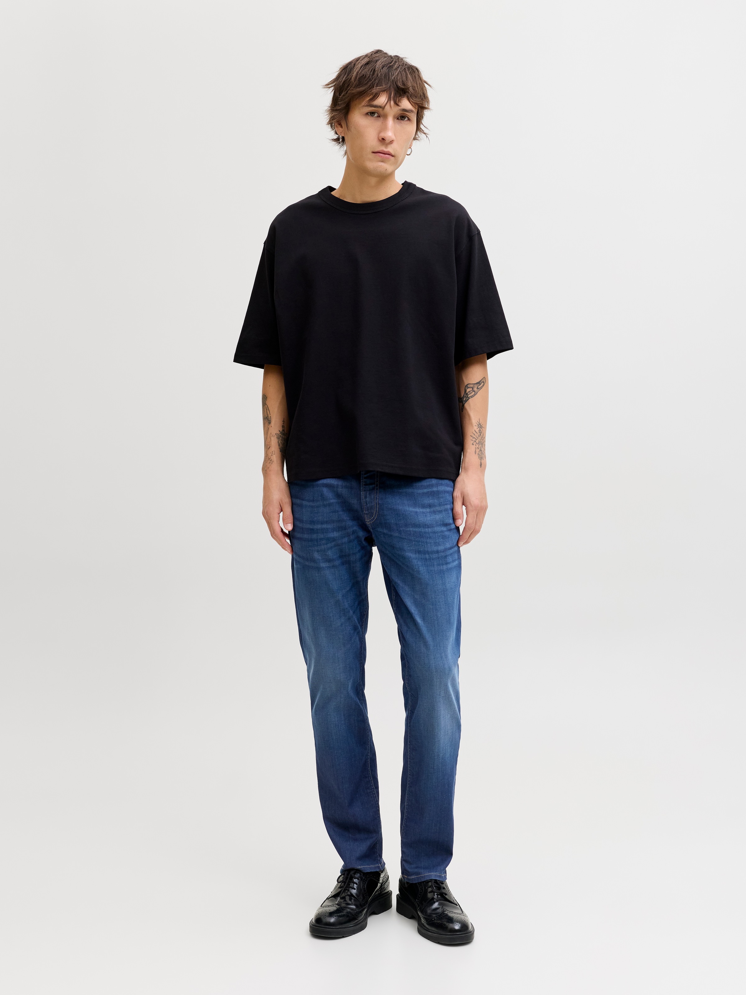 Jack & Jones Regular-fit-Jeans »JJICLARK mit Used-Look und Stretch für den Alltag« mit Abriebeffekten