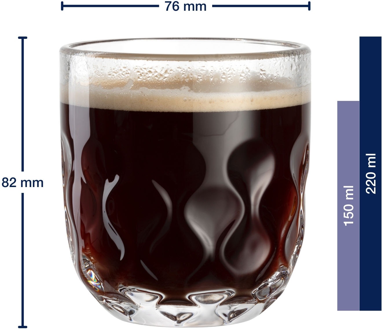 LEONARDO Gläser-Set »Kaffee-Glas GOCCE, 220 ml, 6er-Set« 2. Variante, mit Tropfenrelief