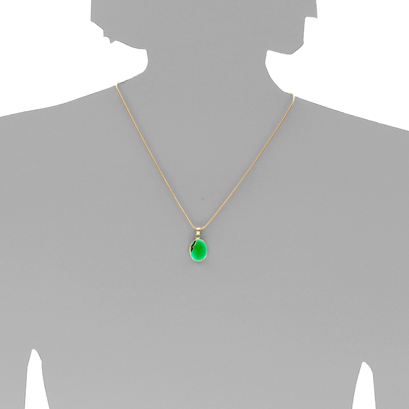OSTSEE-SCHMUCK Kettenanhänger »- Melanie - Gold 333/000 - Grünachat«