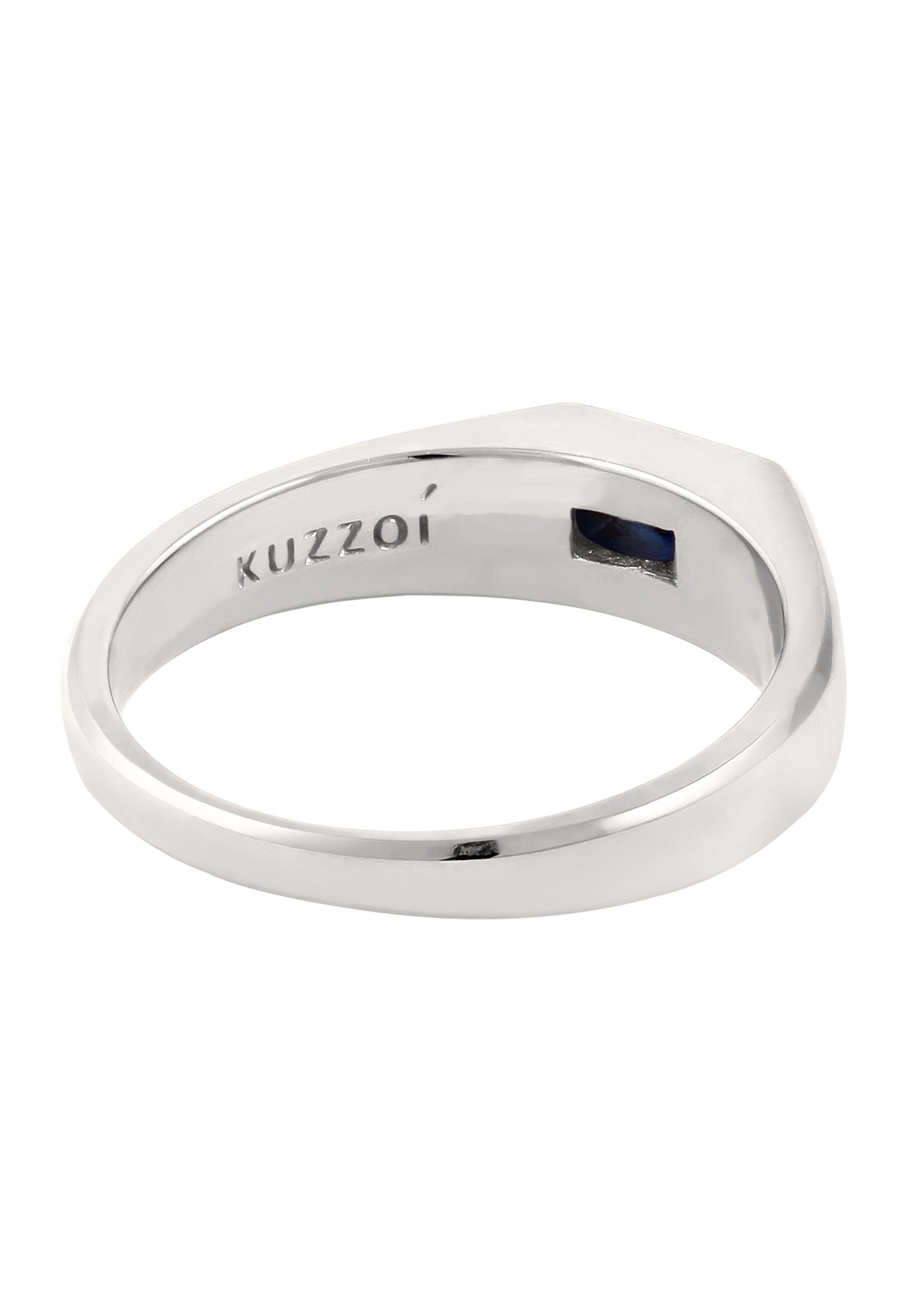 Kuzzoi Siegelring »Ring Siegelring Rechteck Synthetischer Saphir Blau 925 Sterling Silber«