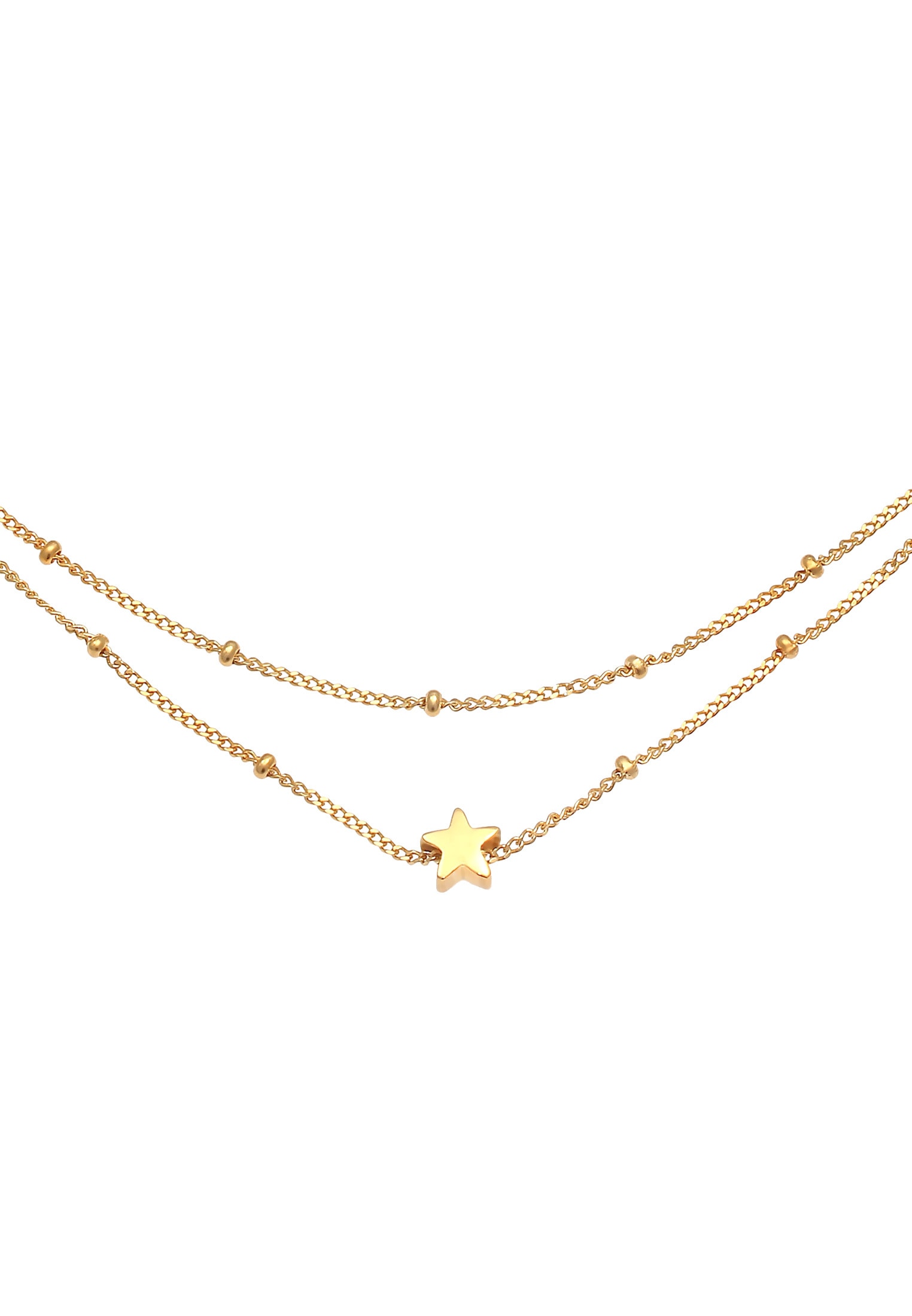 Elli Choker »Halskette Choker Layer Kugelkette Stern 925 Sterling Silber«