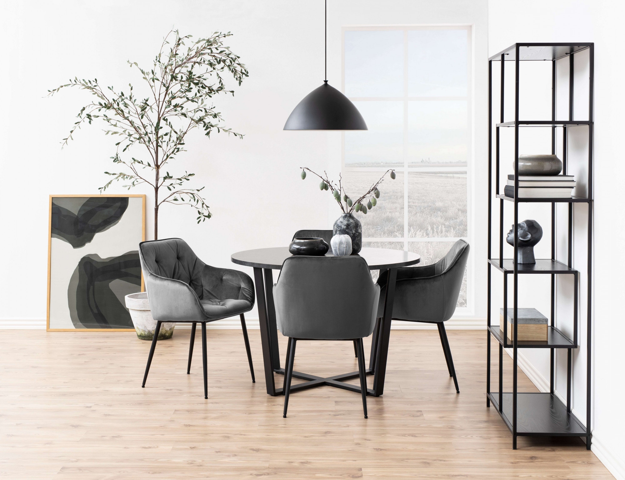 ACTONA GROUP Esstisch »Amble«, (1 St.), Esstisch, Küchentisch, Schwarz, Marmorfarbig rund/rechteckig