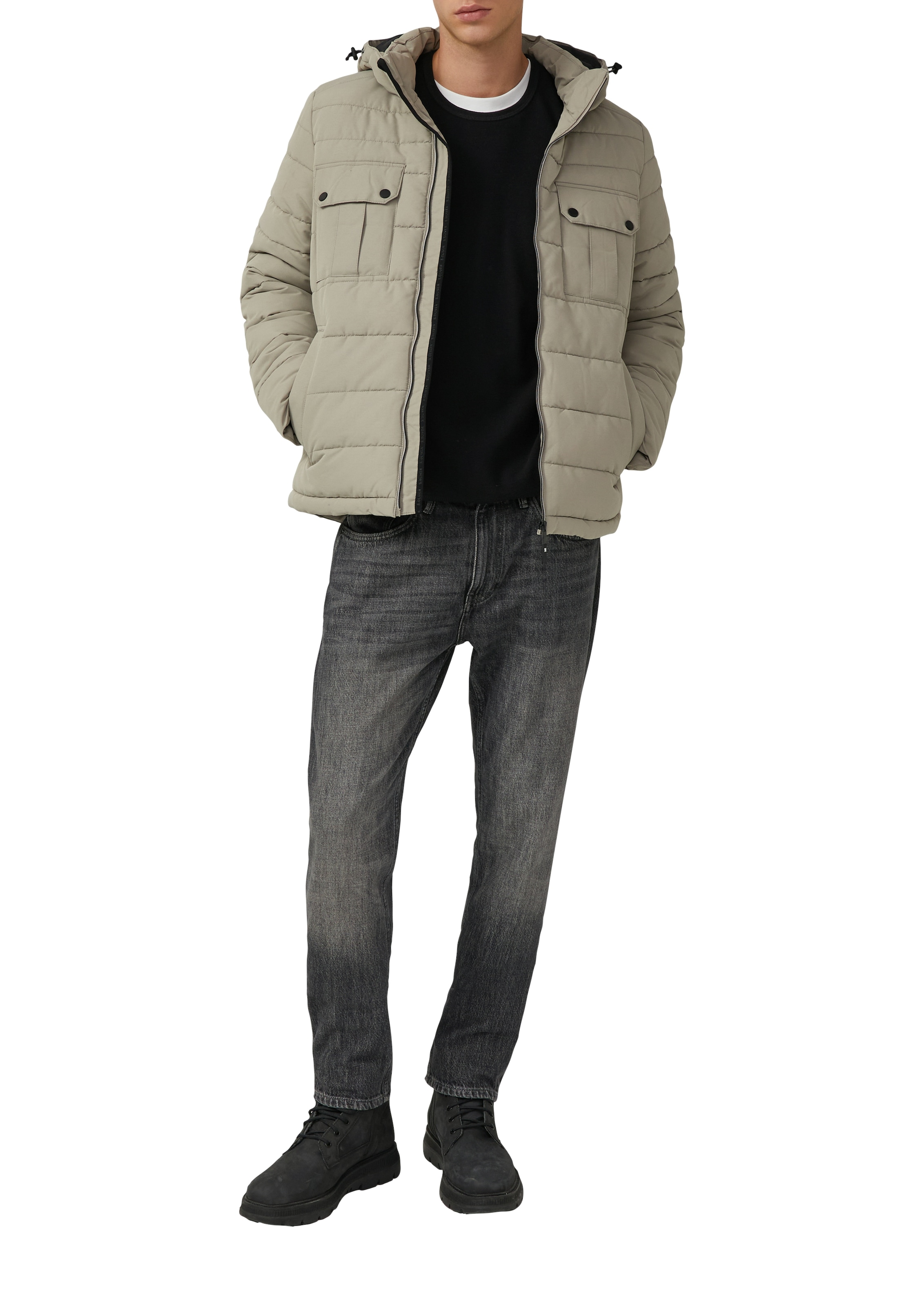 s.Oliver Steppjacke, mit Kapuze, mit Kapuze und Kordelzug
