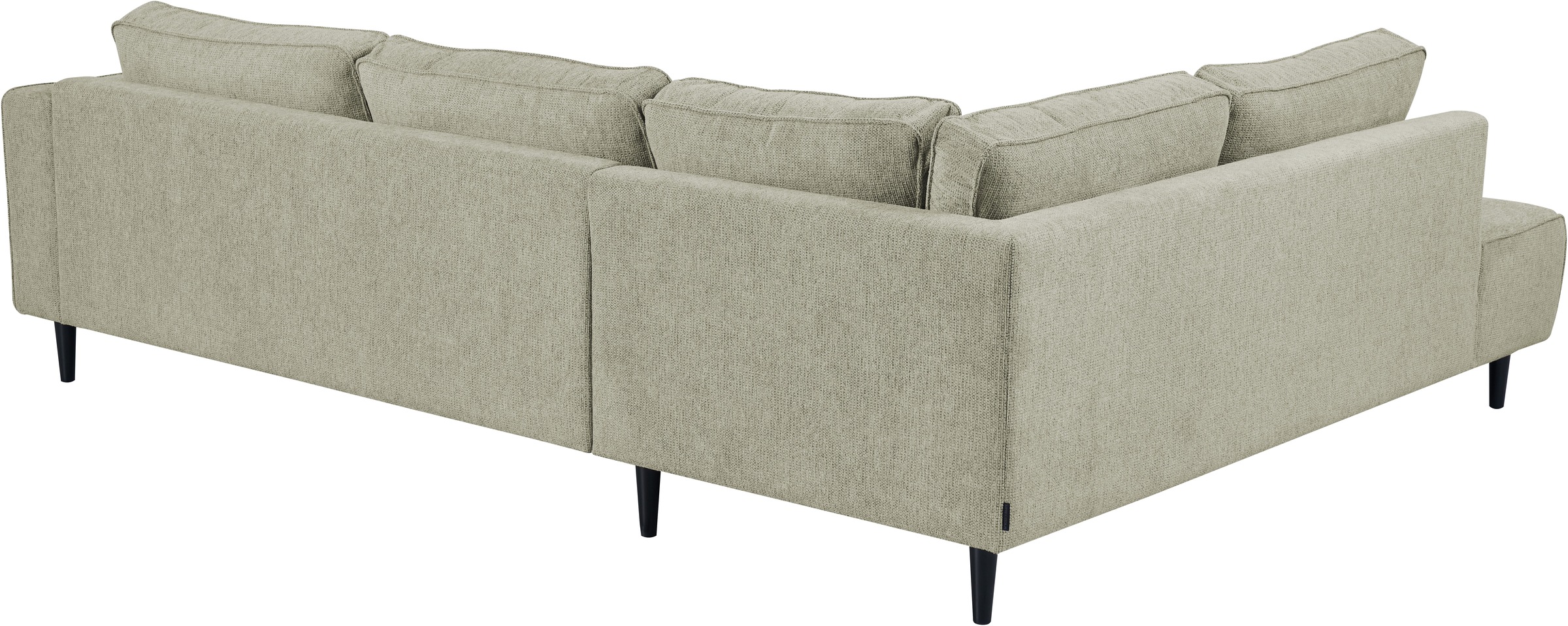 Places of Style Ecksofa »Fumone, Lederoptik oder Soft-Touch Chenille«, Breite 260, mit schwarzen Massivholzfüßen