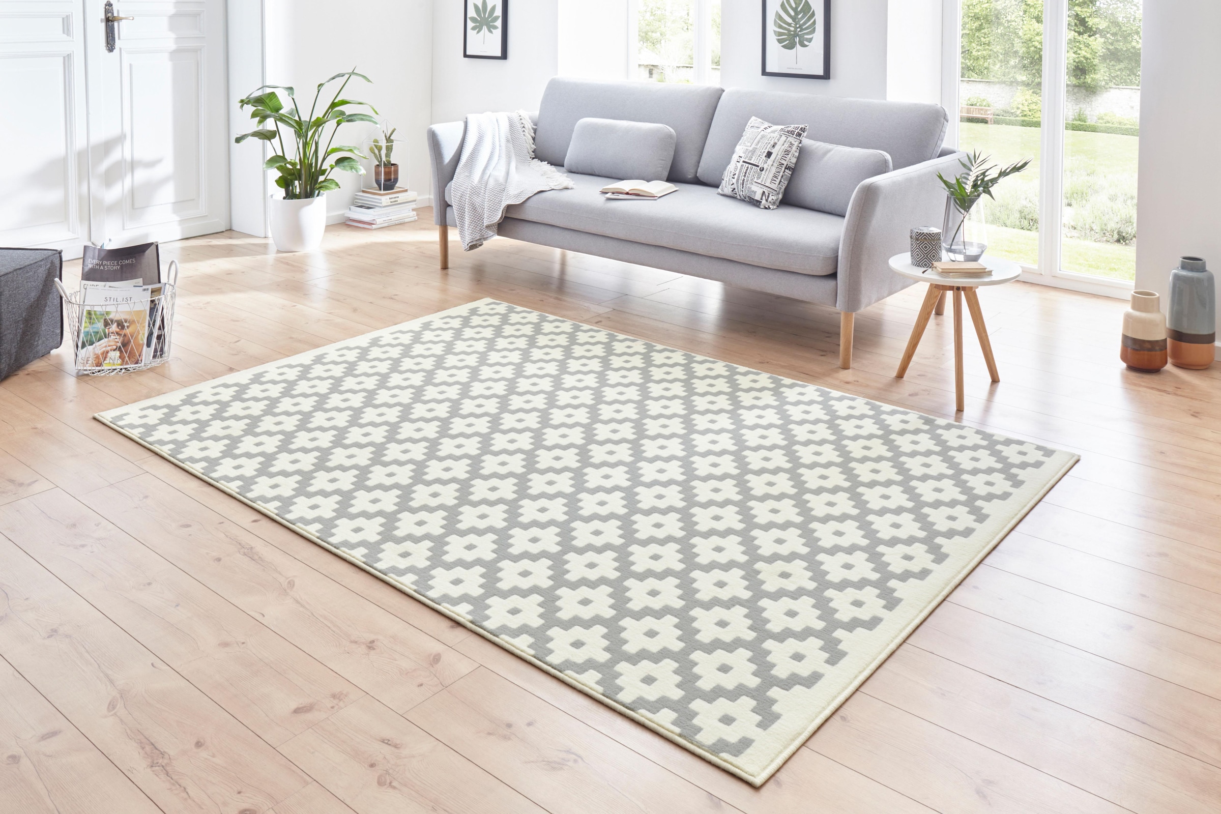 HANSE Home Teppich Muster, mit »Lattice«, Kurzflor, Gekettelt,Robust Modernes rechteckig, im OTTO-Shop geometrischem Design