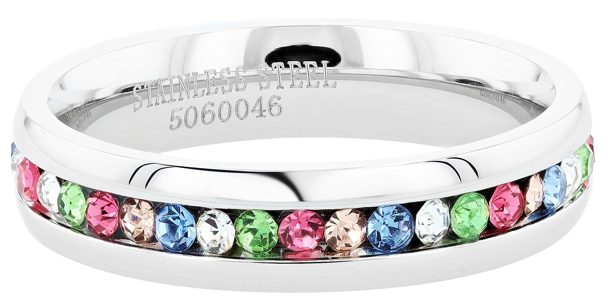 Adelia´s Fingerring »Damen Ring aus Edelstahl mit Strass Steinchen«