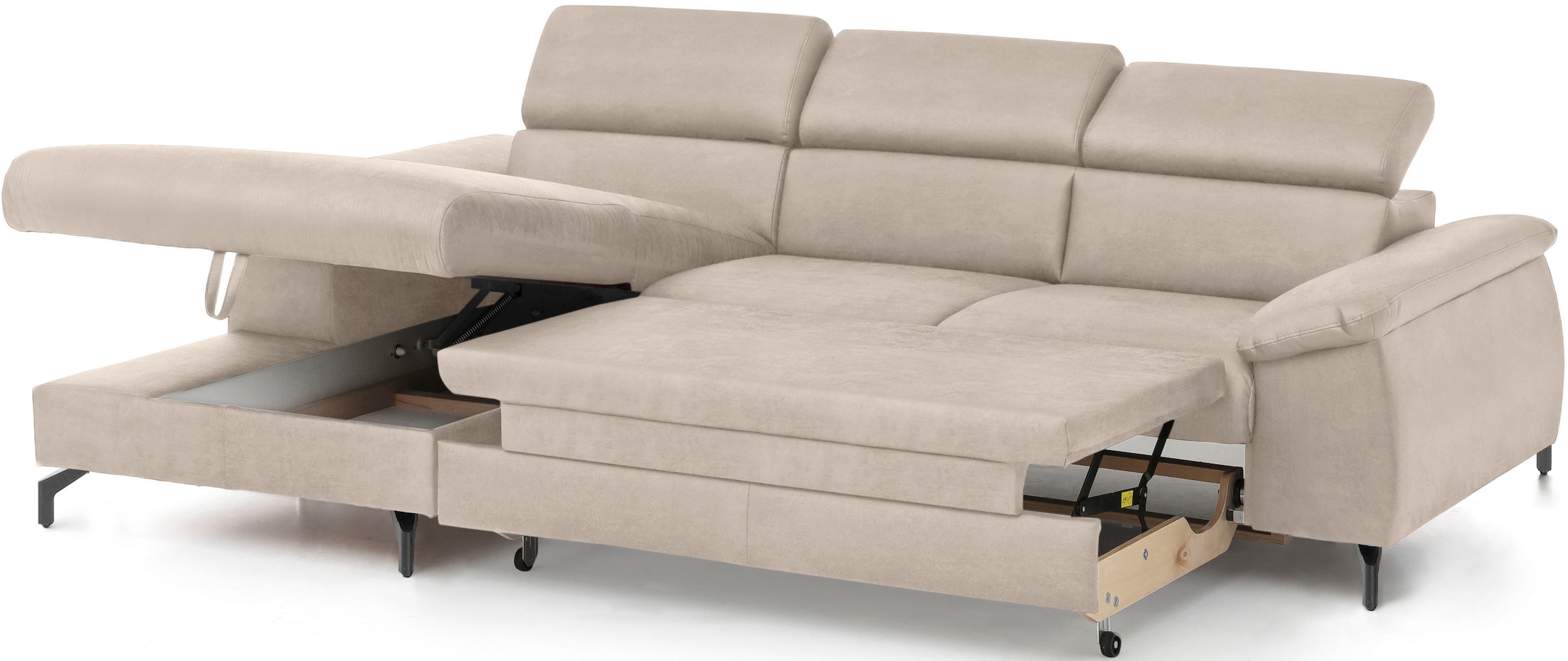 COTTA Ecksofa »Kitty L-Form«, mit Kopfteilverstellung, wahlweise mit Bettfunktion & Bettkasten