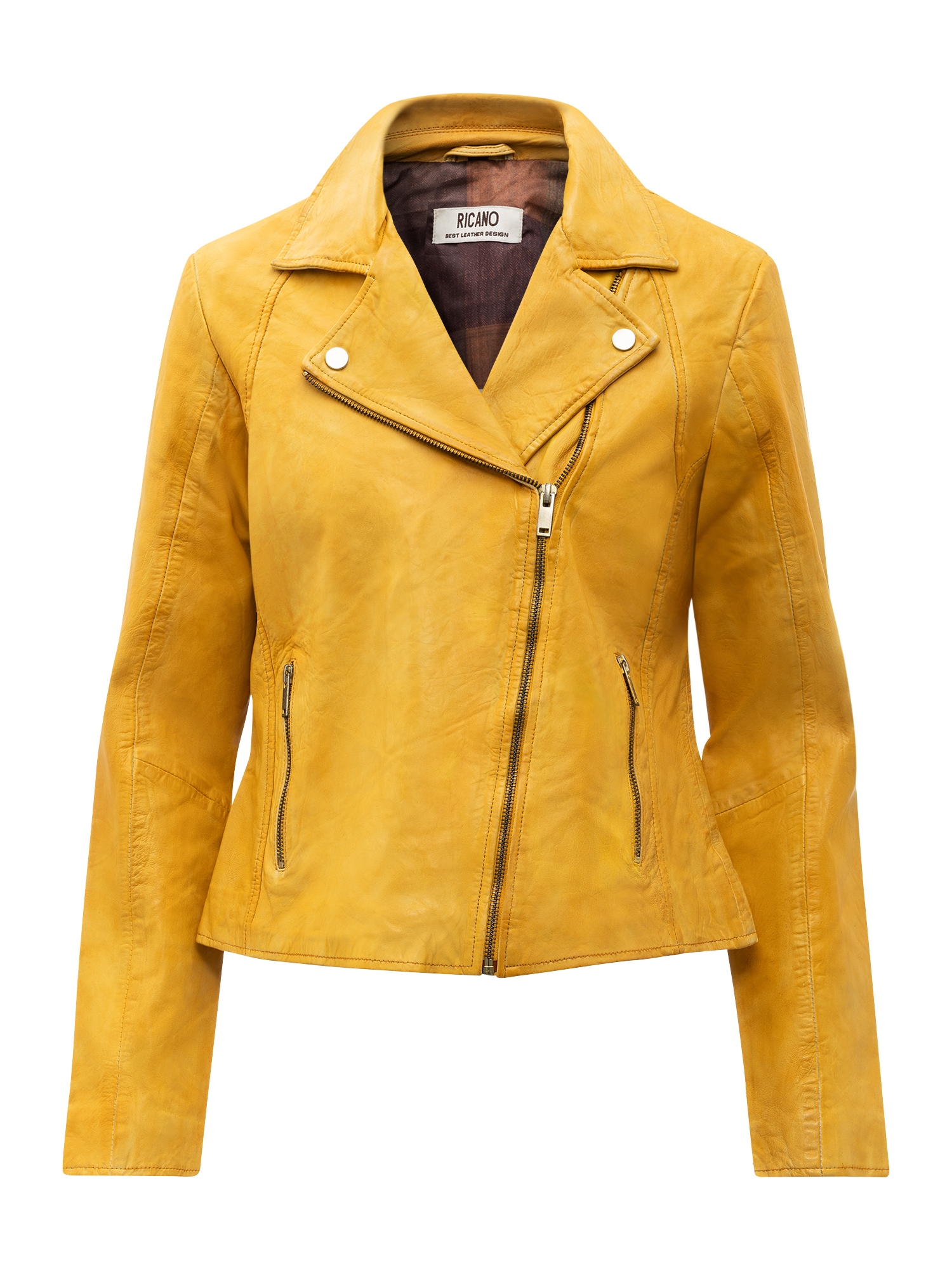 RICANO Bikerjacke »Lederjacke Antonia« ohne Kapuze Handgefertigt aus echtem Leder