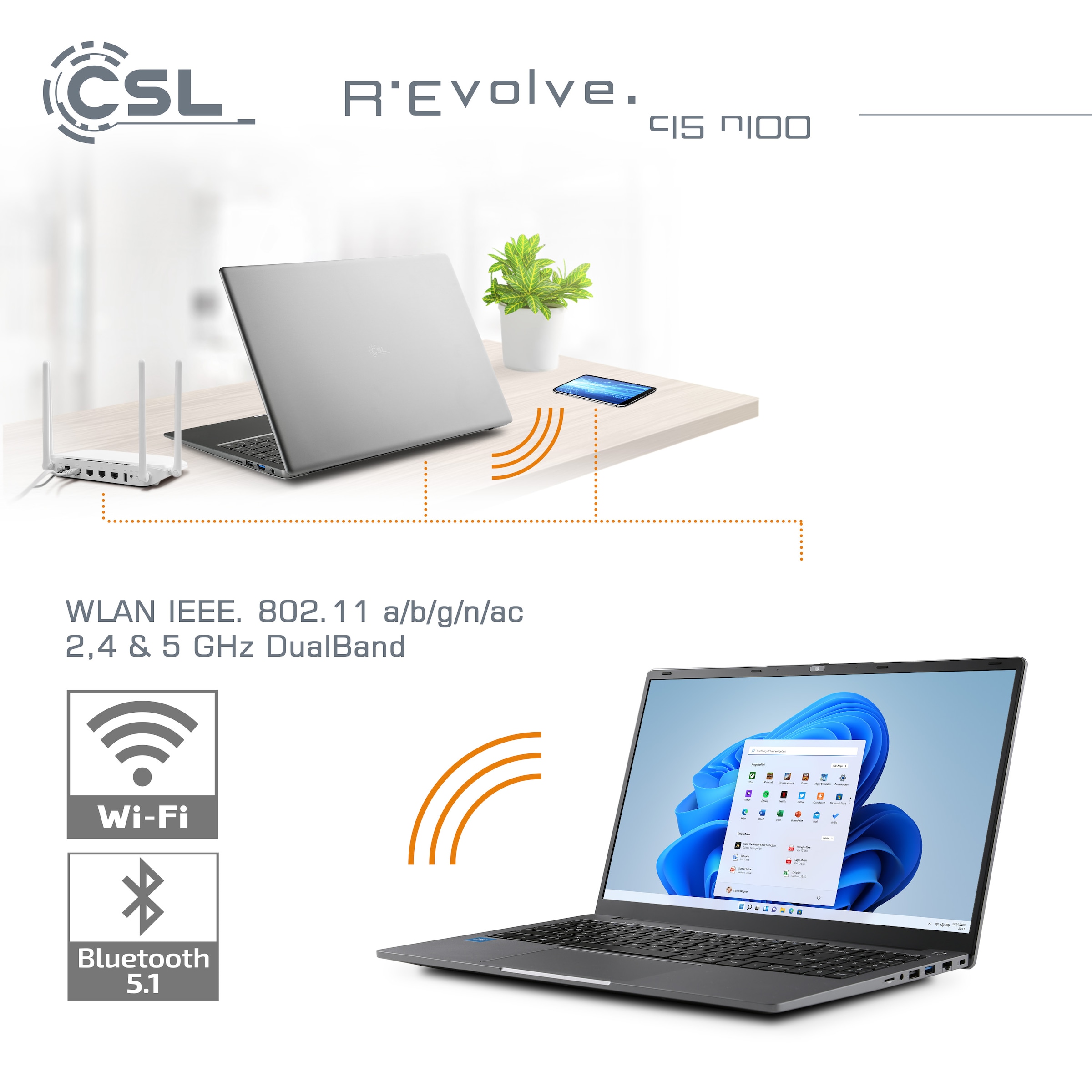 CSL Notebook »R'Evolve C15 v4 Windows 11«, 39,6 cm, / 15,6 Zoll, 500 GB SSD