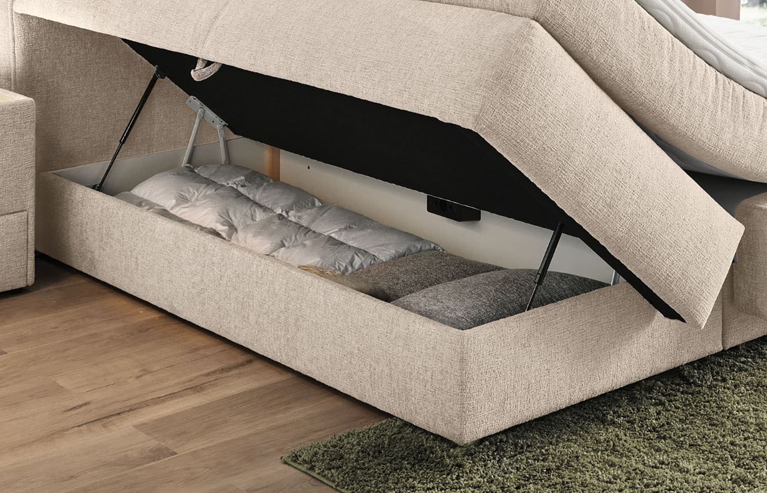 Jockenhöfer Gruppe Boxspringbett »"Carla", OTTOs Choice! Topseller, wahlweise mit oder ohne Bettkasten«, inkl. 4 Kissen, erhältlich in den Breiten 160 & 180cm