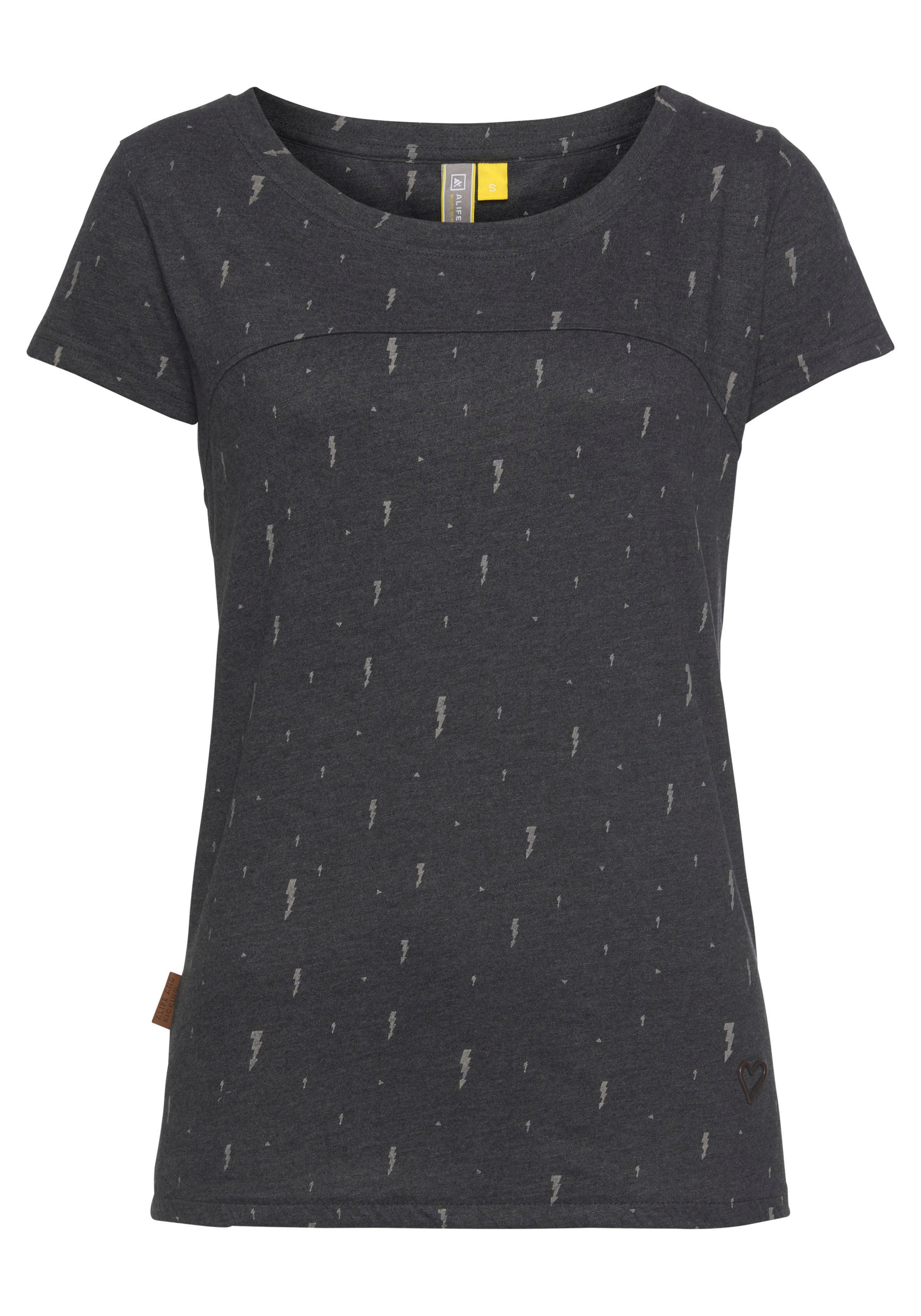Alife & Kickin T-Shirt »ClariceAK«, modisches Kurzarmshirt mit Flash-oder Herzchen Allover-Prints