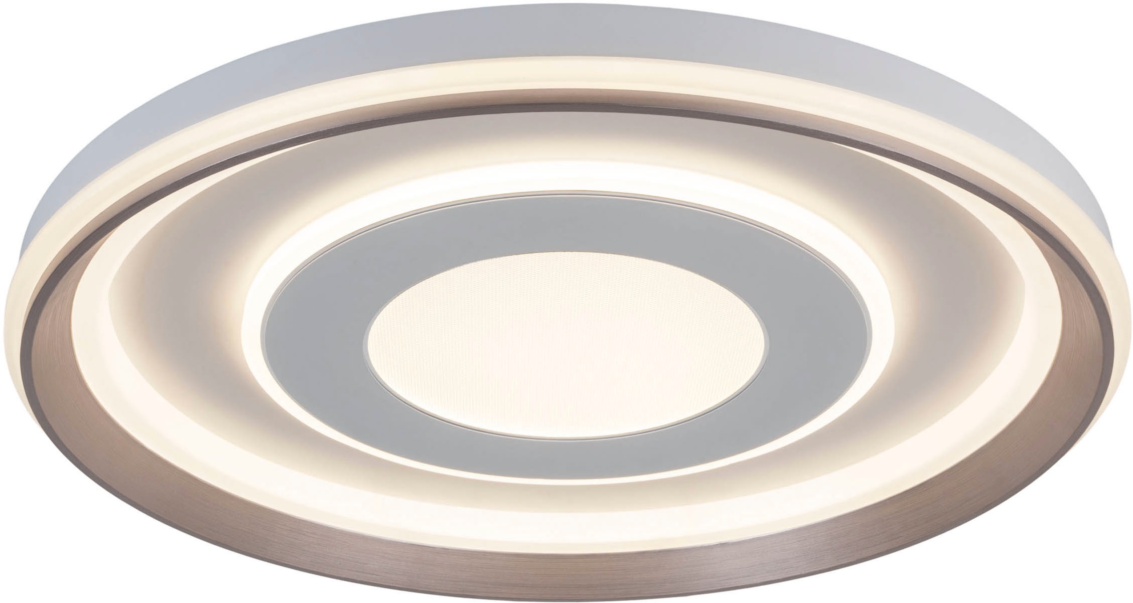 näve LED Deckenleuchte »Doira« LED-Modul 1 Stk. warmweiß - kaltweiß weiß/silber, dimmbar per Fernbedienung (inkl), CCT, Memory, Nachtlicht