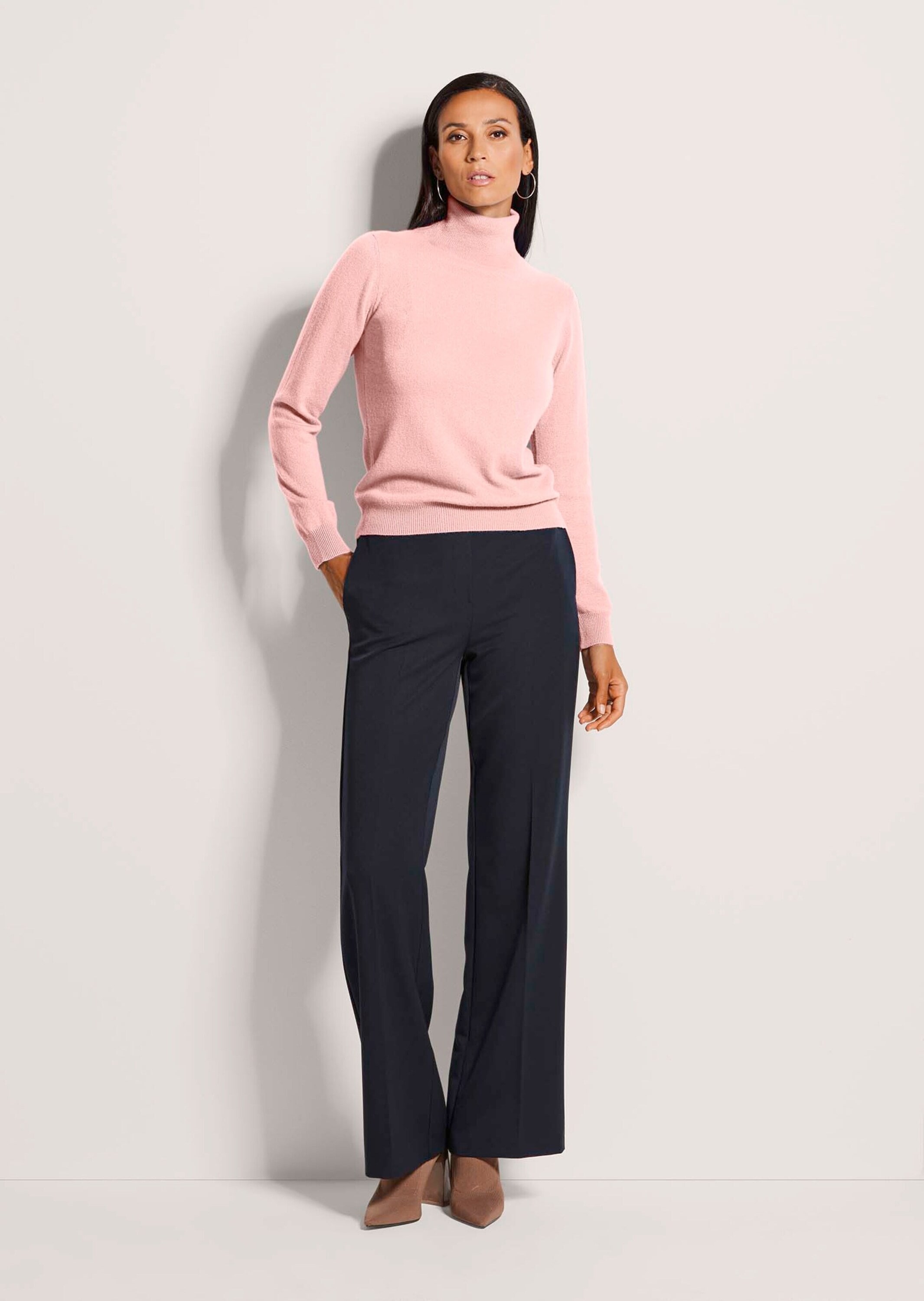 MADELEINE Longpullover »Kaschmirpullover Zeitloser Strickpullover mit geripptem Rollkragen«