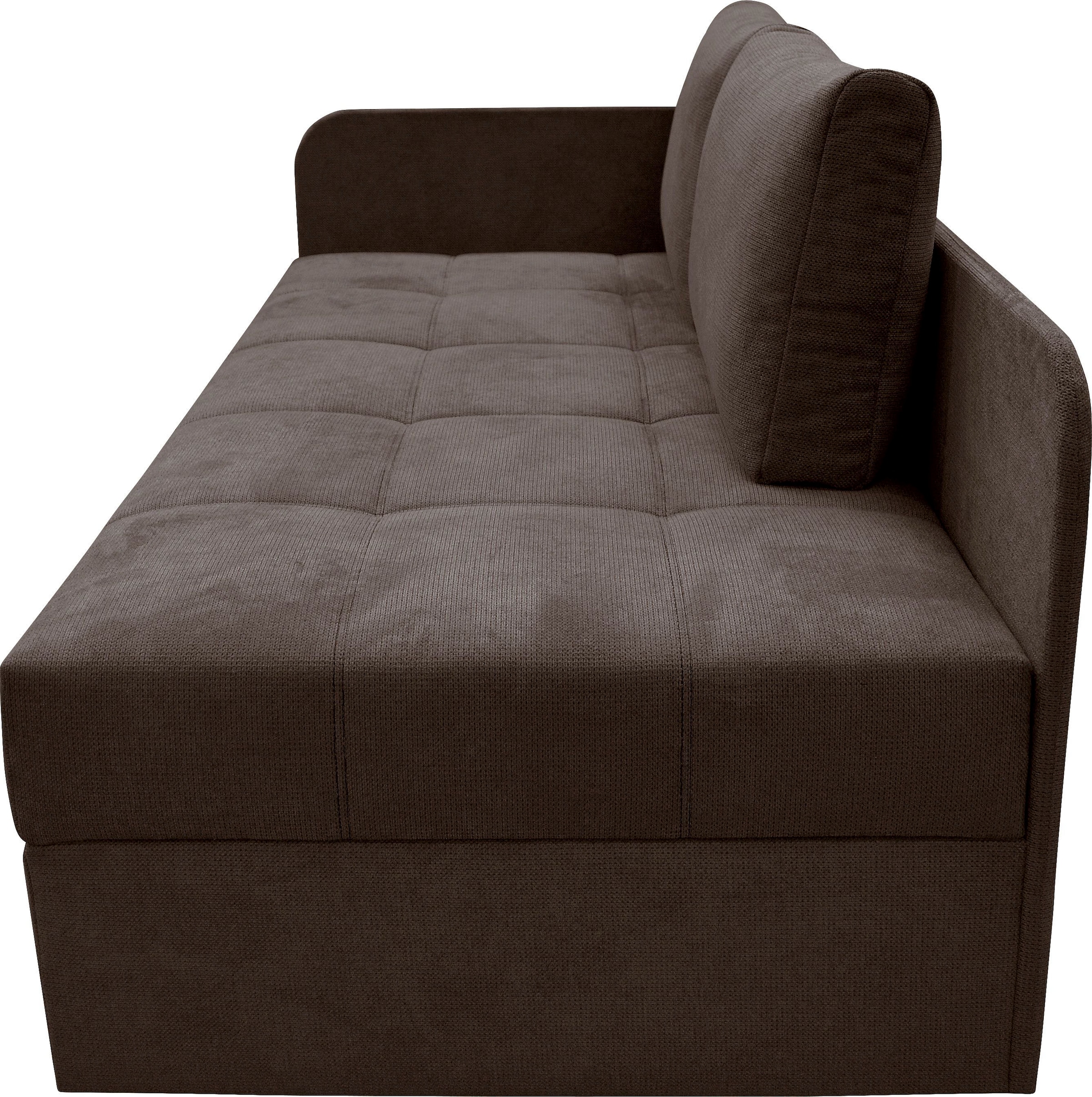 alina Schlafsofa »Marla« inkl. Stauraum & 2 Rückenkissen, Armlehne wahlweise links oder rechts