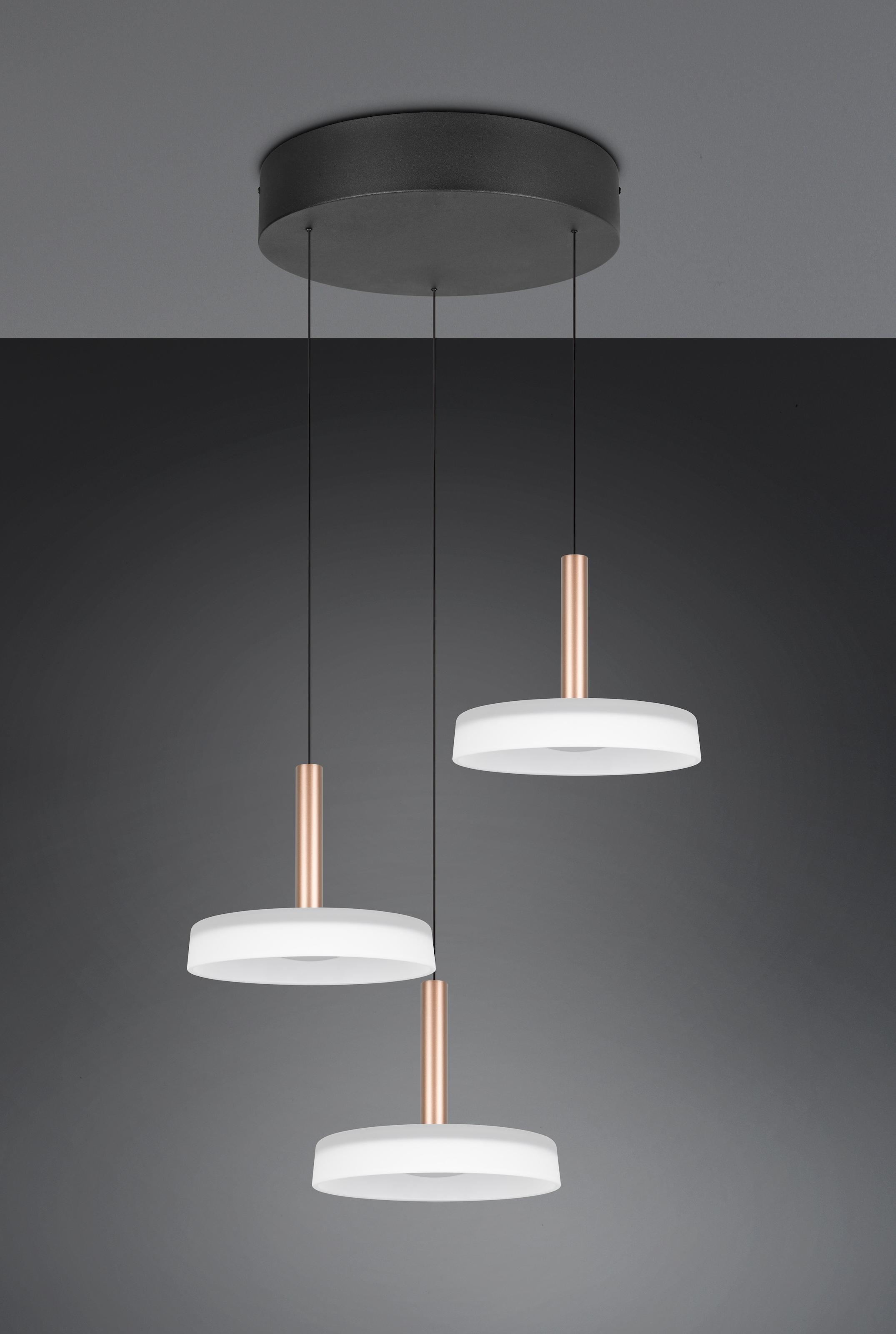 TRIO Leuchten LED Pendelleuchte »CELESTE dimmbare LED Hängelampe aus Metall und Glas, 7,5W, 750 Lumen« LED-Board 1 Stk. Warmweiß 3-flammig einfach höhenverstellbar von 50-200 cm 3-Stufen Dimmfunktion