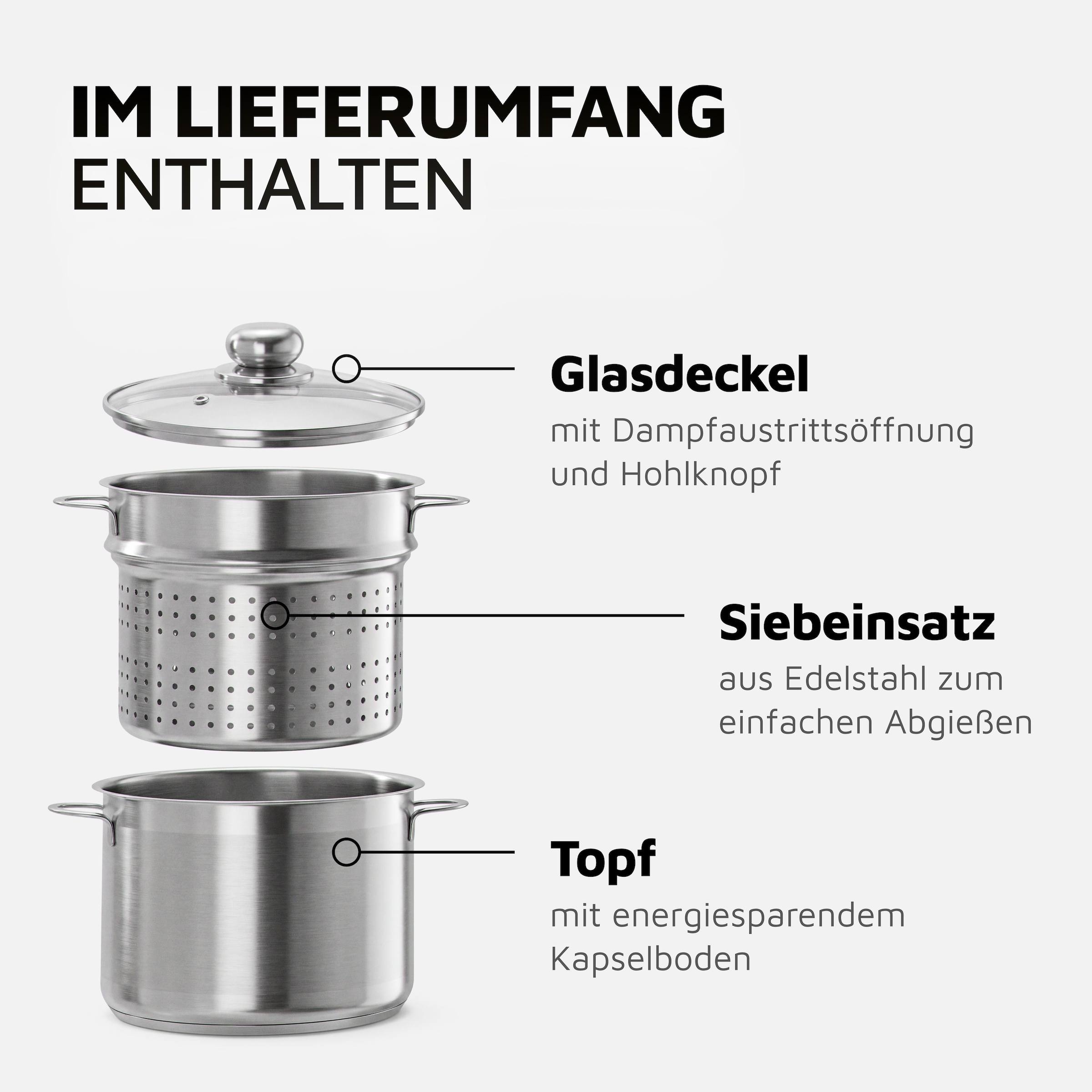 Krüger Spaghettitopf 1 Stk. tlg. Edelstahl 18/0