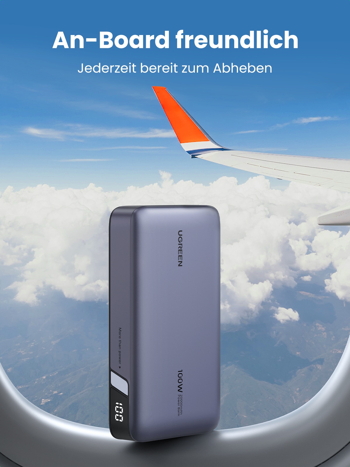 UGREEN Powerbank, 20000 mAh, Hohe Ladegeschwindigkeit, 100W, hohe Kapazität