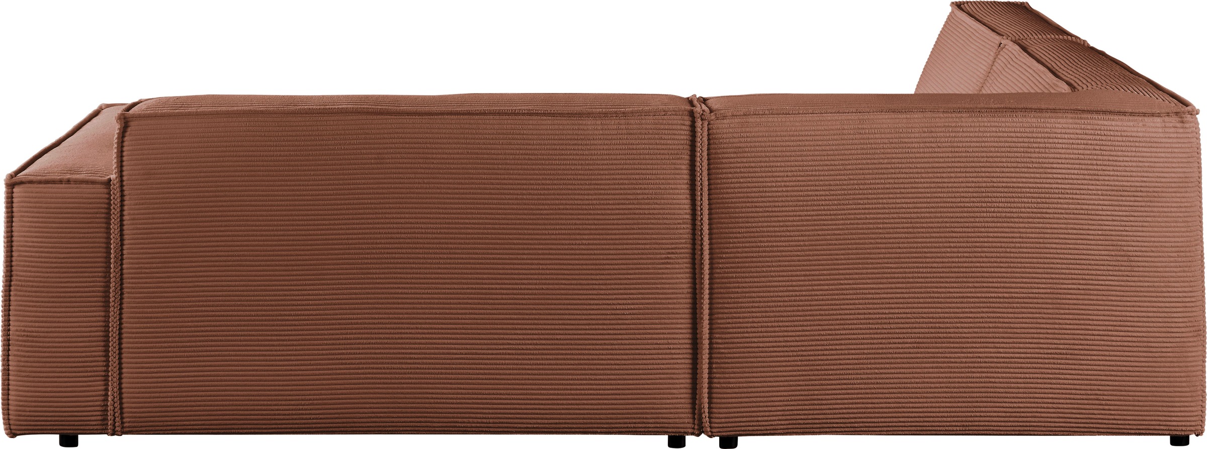3C Candy Ecksofa »Matteo in elegant, kubischer Formensprache, bequem, L-Form«, mit auffälliger Kedernaht, Cord-Bezug, Lounge-Charakter
