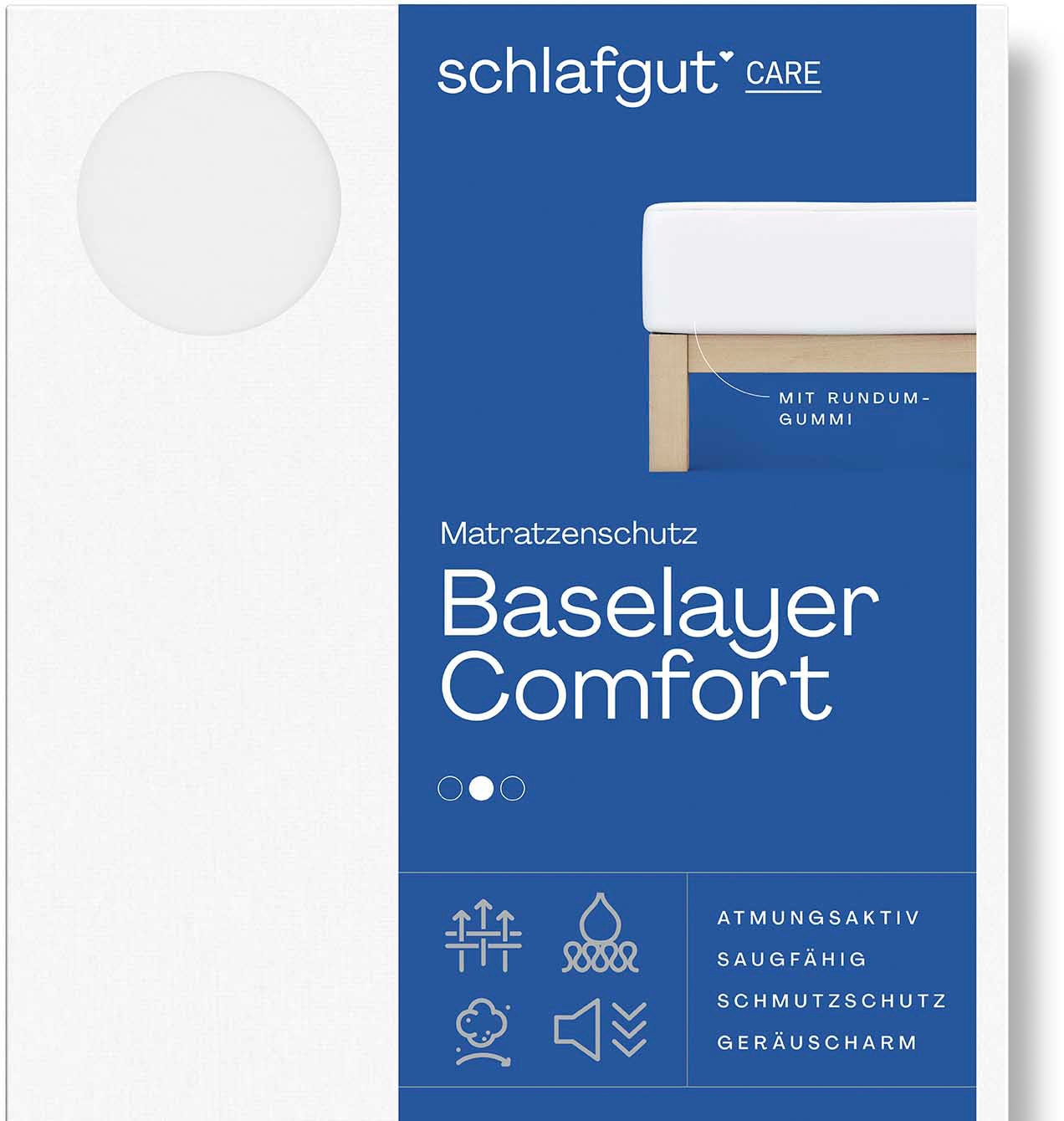 Schlafgut Matratzenauflage »Baselayer Matratzenschutz Comfort« Wie ein Spannbettlaken in weiß, Größe B/H/L: 160 cm x 30 cm x 200 cm