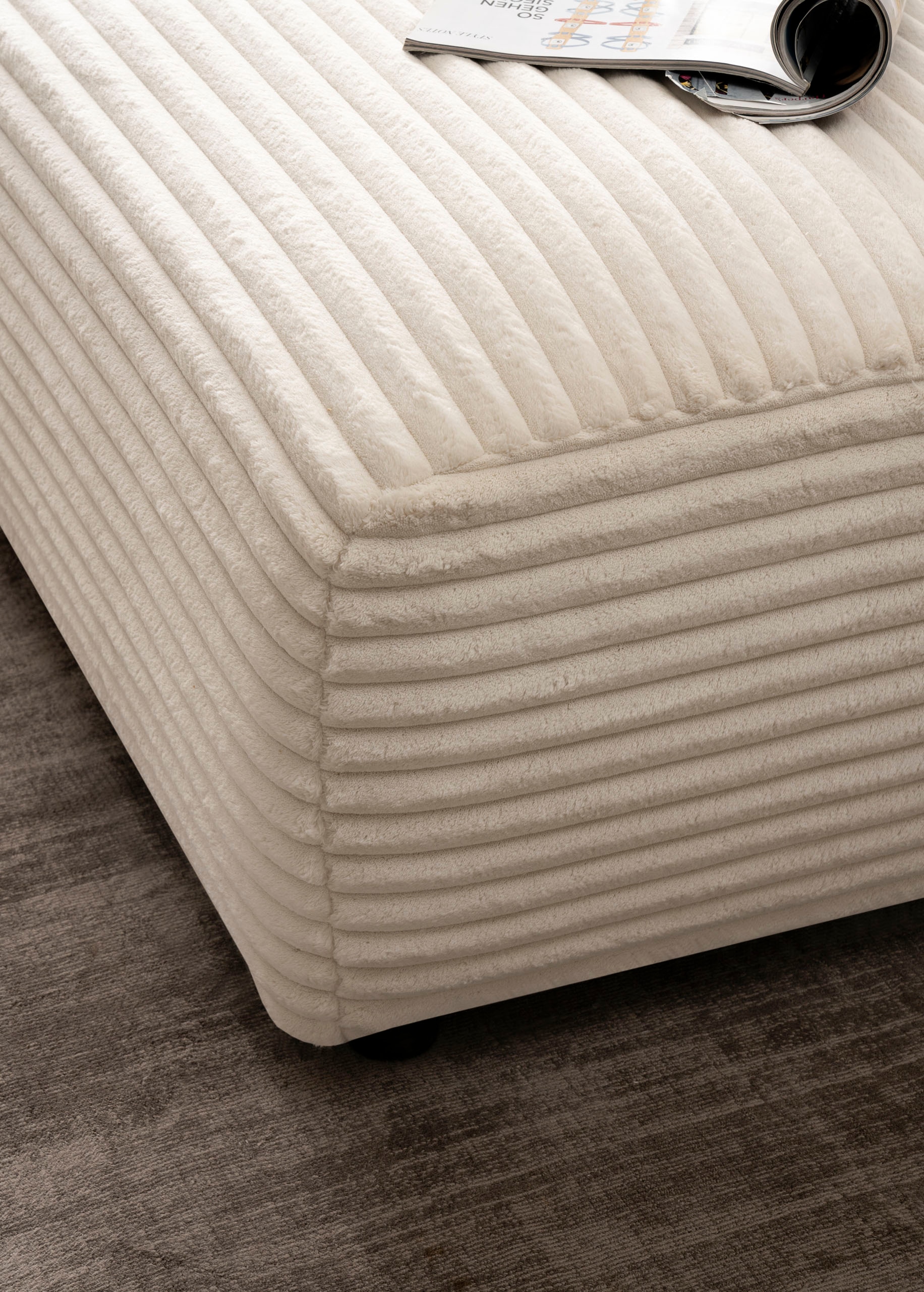 Home affaire Hocker »BAKELS, Polsterhocker in Cord oder Boucle-Stoff« zur Serie BAKELS, Hocker stellbar zum Schlafsofa (Krokodilverbinder)
