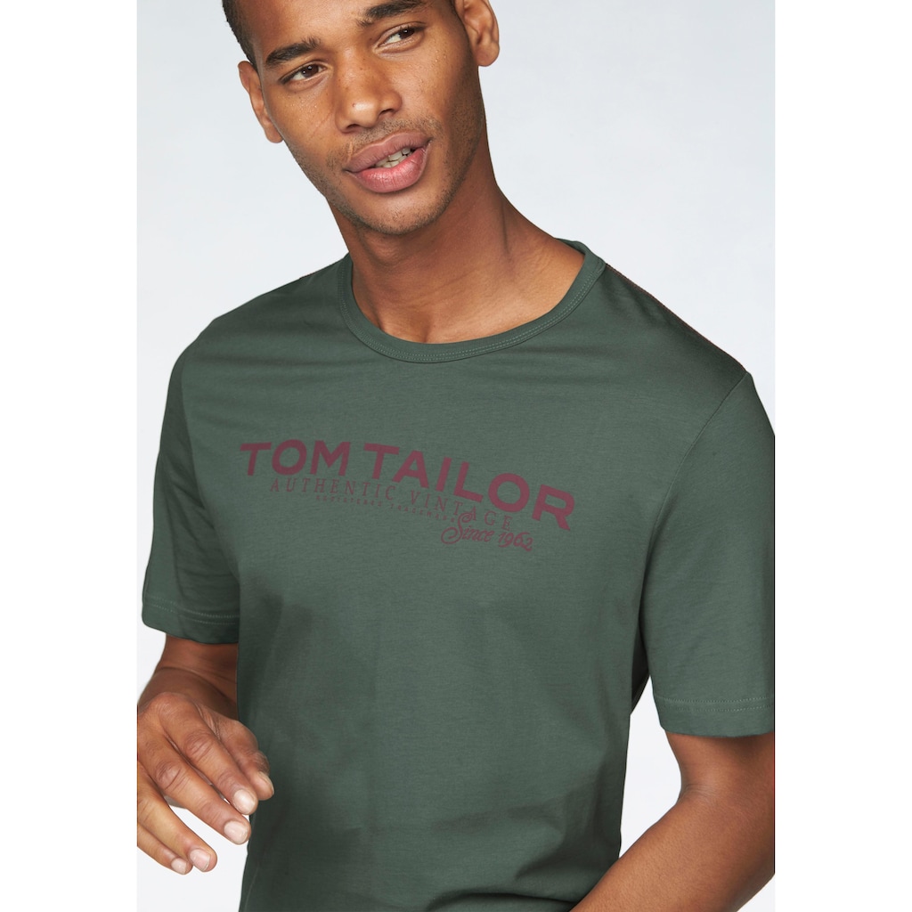 TOM TAILOR Rundhalsshirt, mit Logoprint