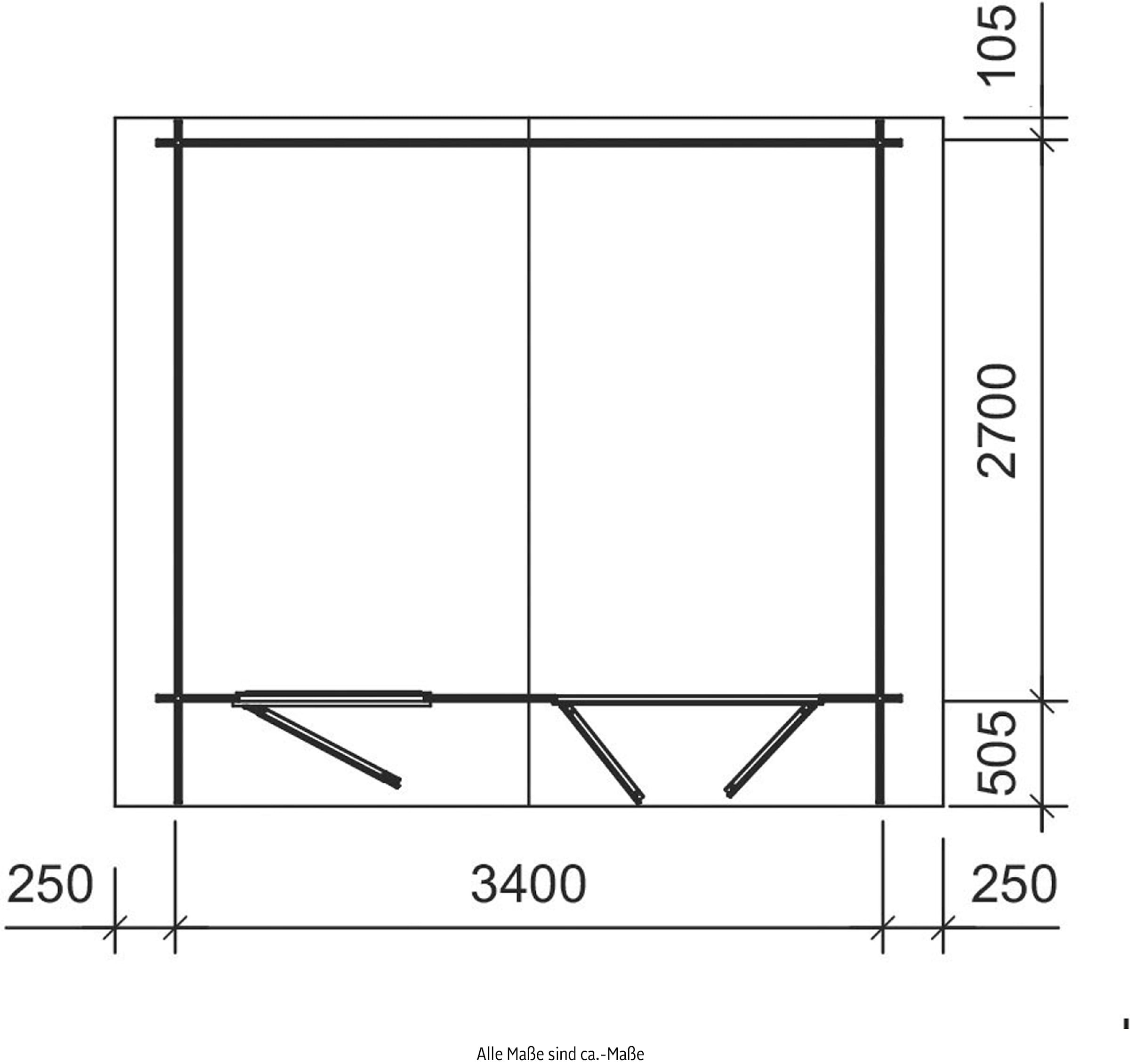 LASITA MAJA Gartenhaus »MODENA«, (Set, Echtglas verglasung), Doppelfenster und Einzeltür mit Echtglas