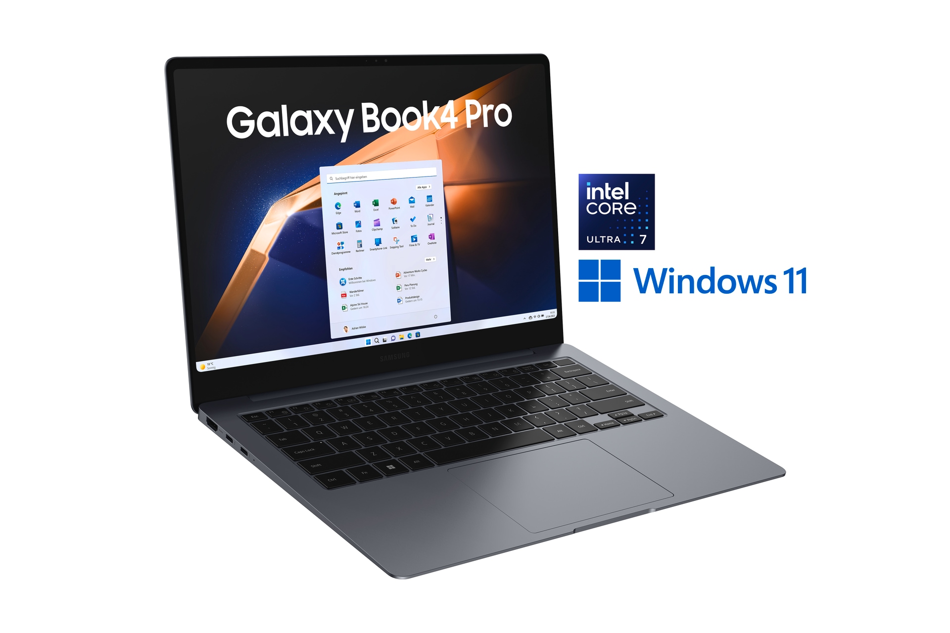 Samsung Notebook »NP940X Galaxy Book4 Pro 14''«, 35,6 cm, / 14 Zoll, Intel, Core Ultra 7, 512 GB SSD, Intel Core Ultra 7 Prozessor, 16 GB + 512 GB