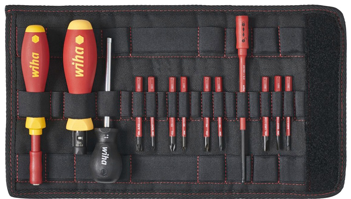 Wiha Bit-Schraubendreher »Drehmoment-Schraubendreher TorqueVario®-S electric (40674)«, (Set), 0,8-5,0 Nm gemischt 14-tlg., variabel einstellbare Drehmomentbegrenzung, mit ergonomischen Griff