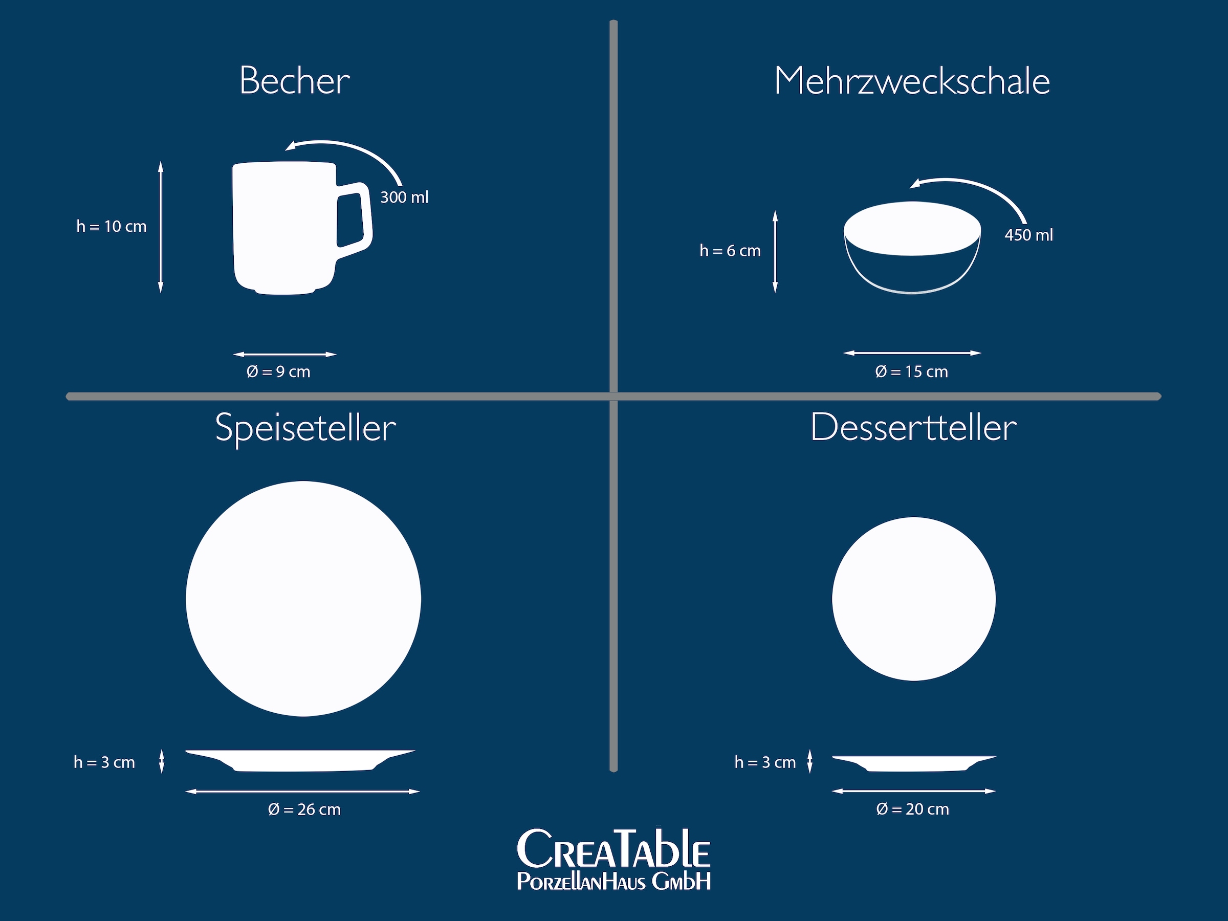 CreaTable Kombiservice »Nordic Fjord, Kombiservice 16-tlg« Reaktivglasur, Scandi-Style