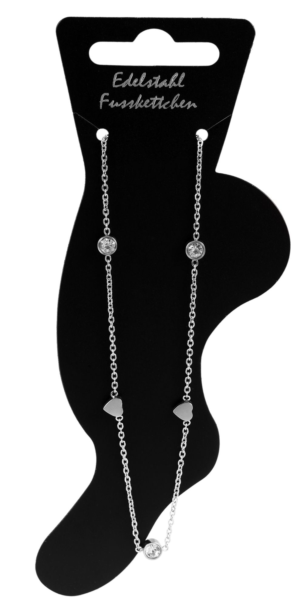 Adelia´s Fußkette »Damen Fußkettchen ¿ Herz aus Edelstahl«