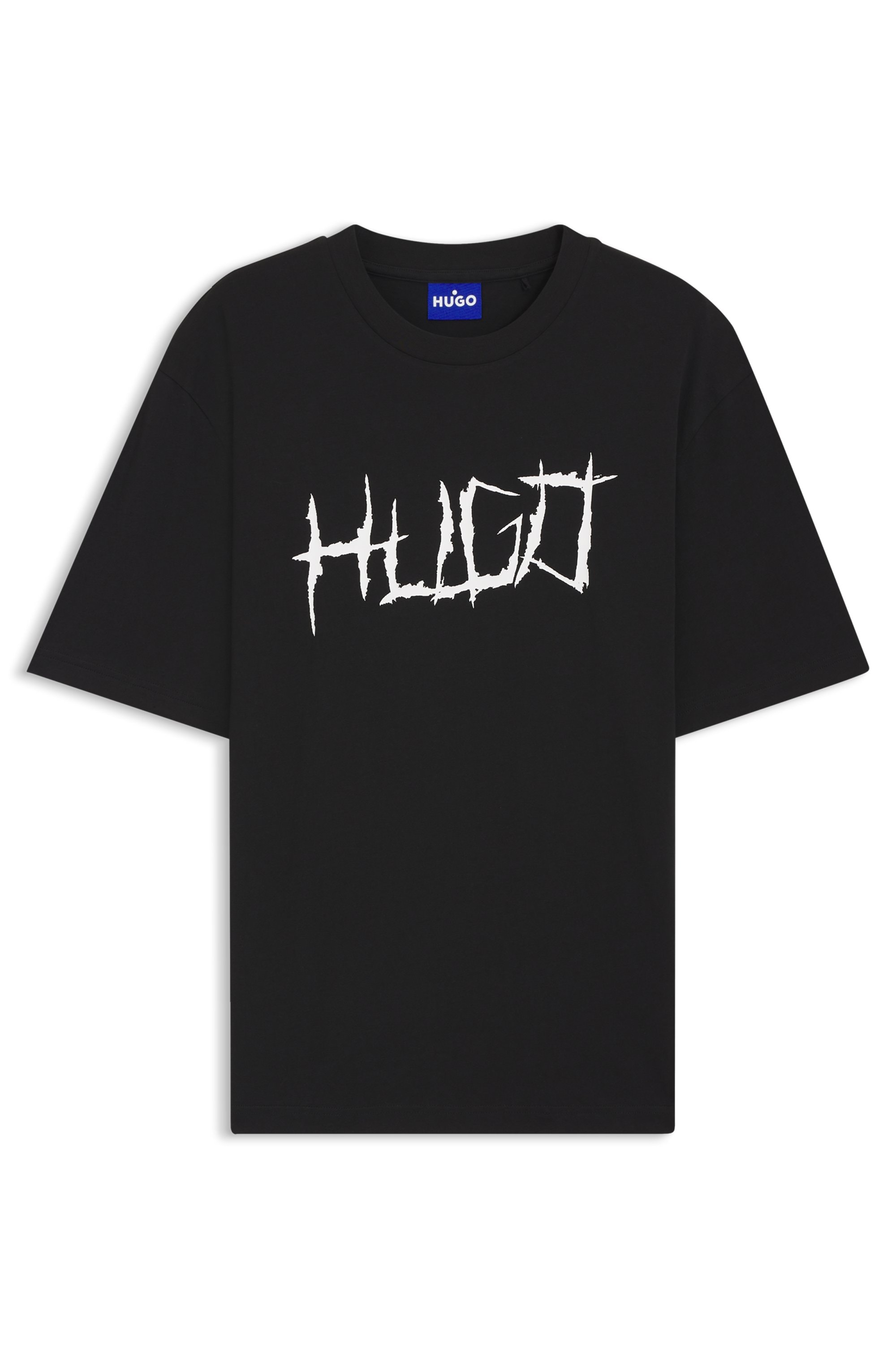 HUGO Blue T-Shirt Rundhalsausschnitt, Regular Fit, Logodruck