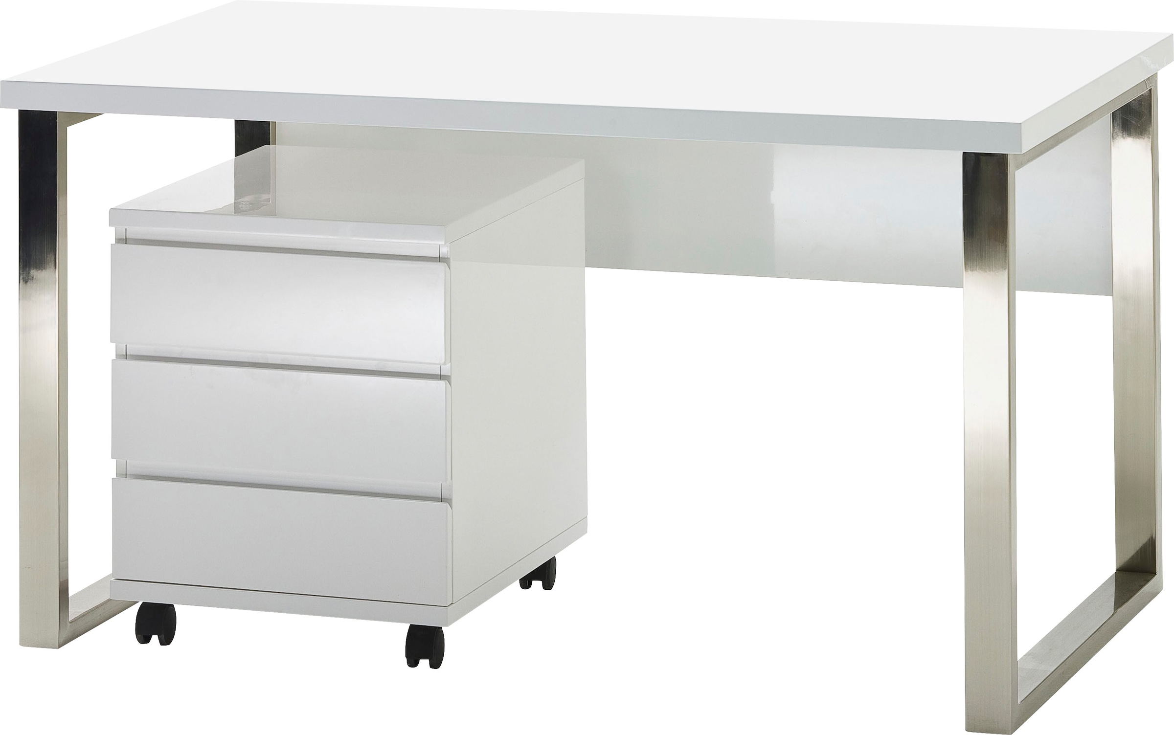 Schreibtisch »Sydney«, weiß Hochglanz, Breite 140 cm