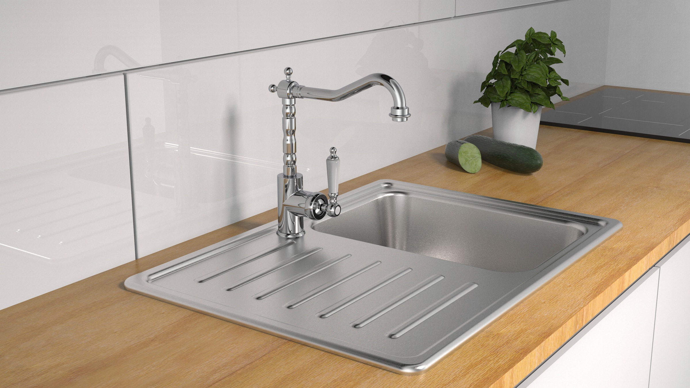 Schütte Spültischarmatur »Old Style«, Wasserhahn Küche im Retro Style, 360° schwenkbare Mischbatterie
