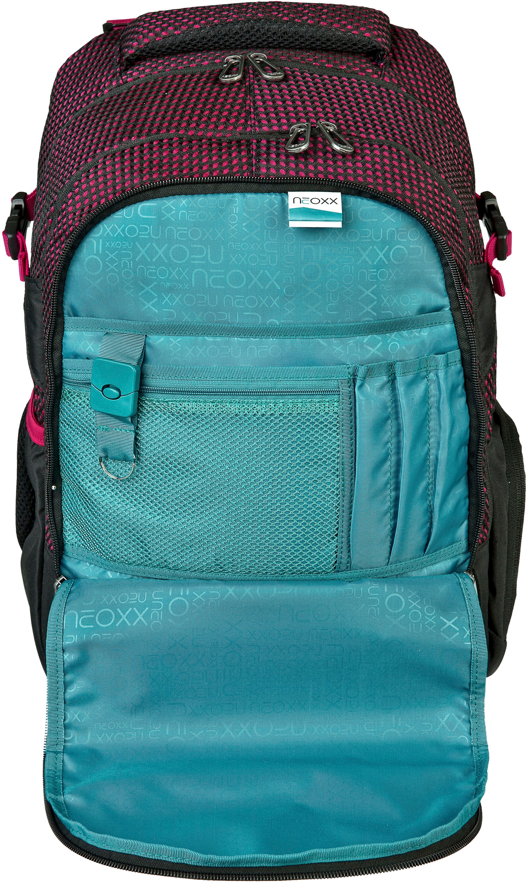 neoxx Schulrucksack »Active, Crazy in Mesh«, reflektierende Details, aus recycelten PET-Flaschen