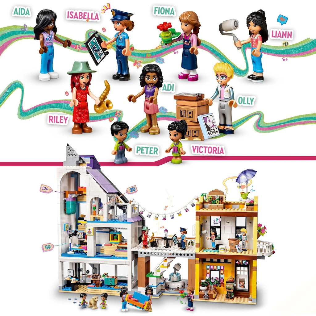 LEGO® Konstruktionsspielsteine »Stadtzentrum (41732), LEGO® Friends«, (2010 St.)