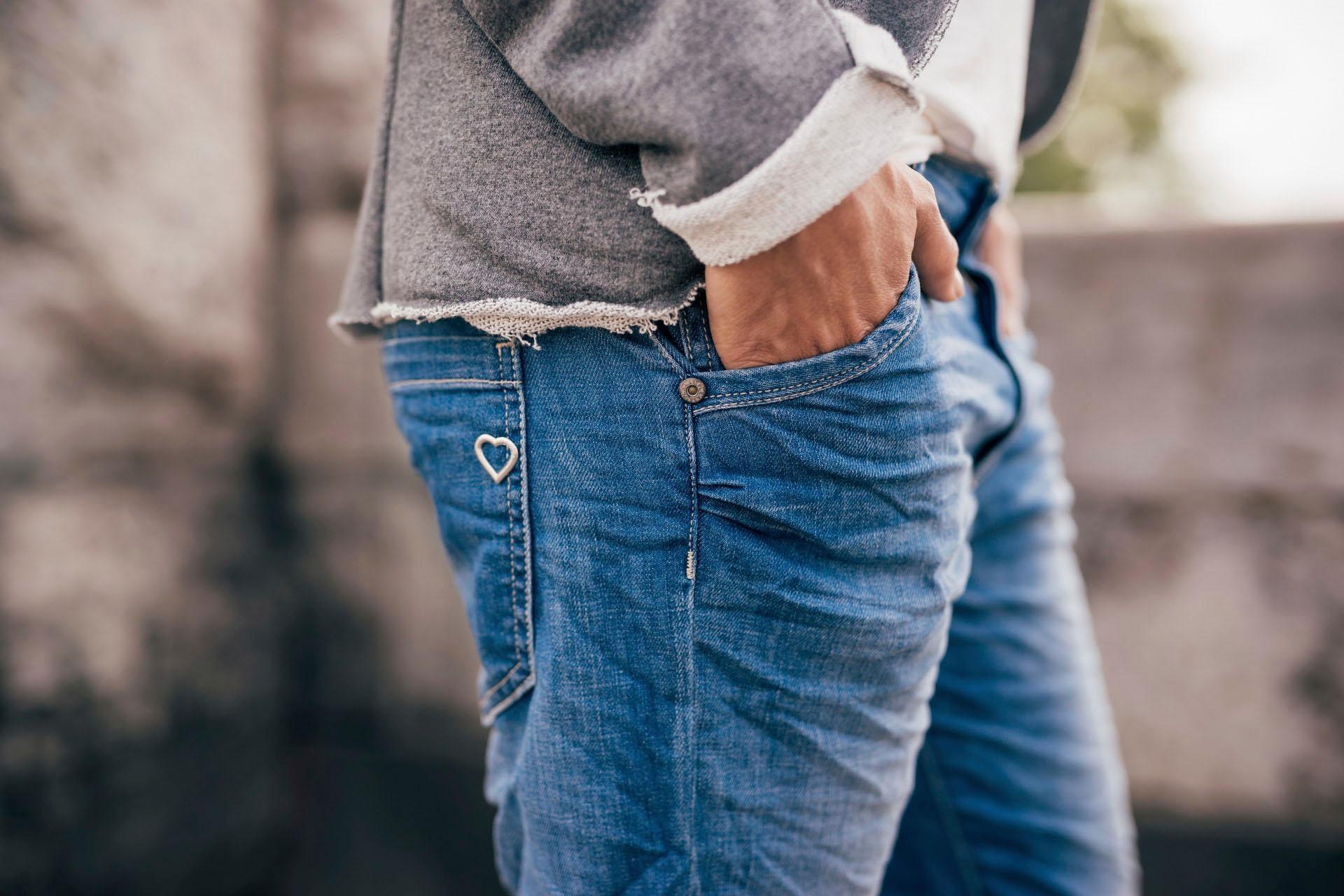 Please Jeans Boyfriend-Jeans »P85A«, lässige Jeans Hose mit Crinkle-Effekt und krempelbarem Bein