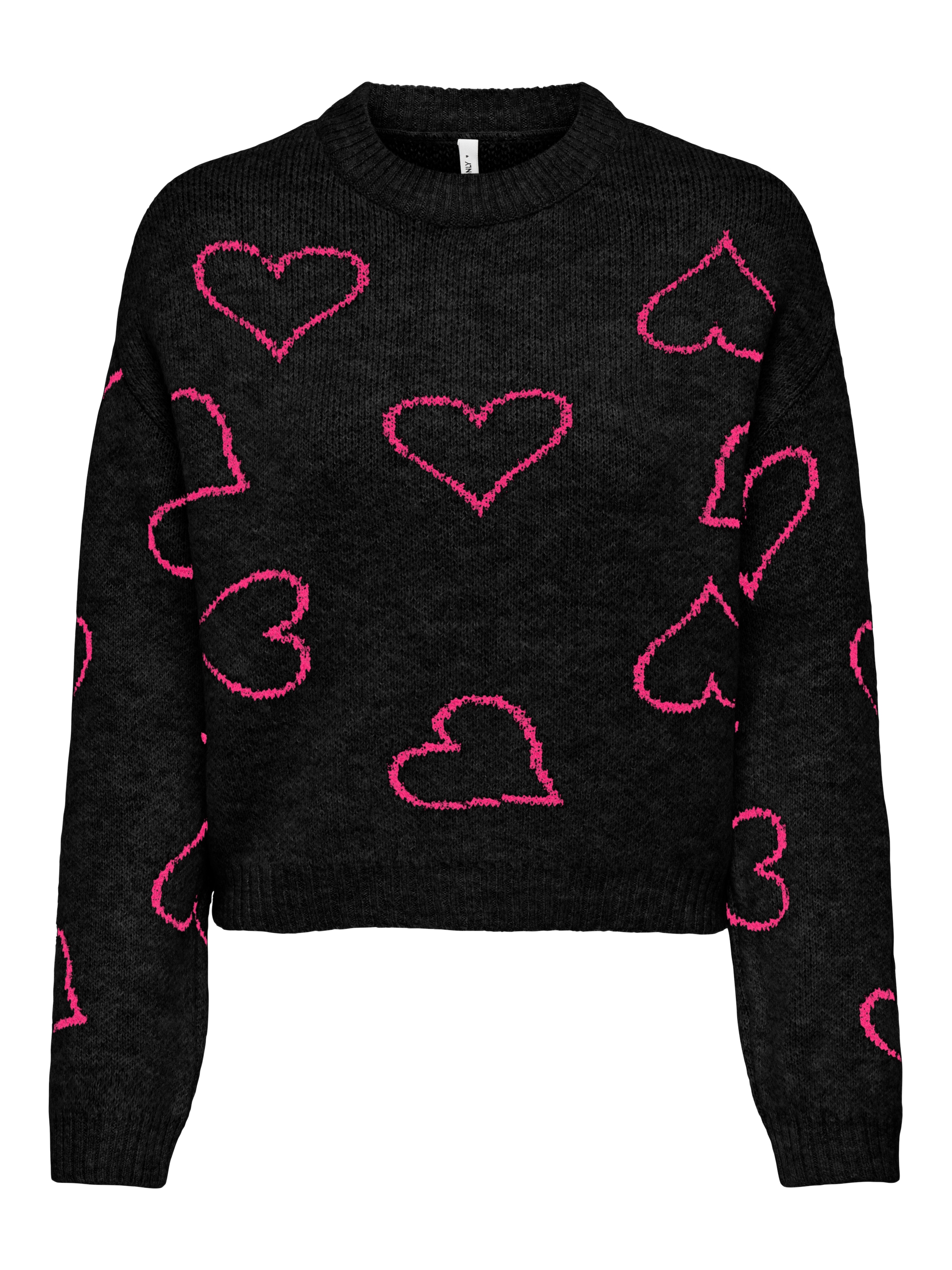 ONLY Rundhalspullover »ONLHAPPIE LS HEART O-NECK KNT«