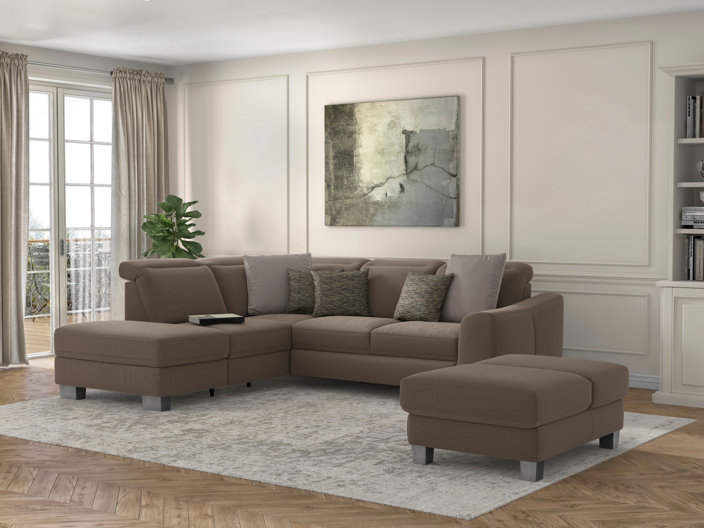 sit&more Polsterhocker »Dundee« mit Klappfunktion, Federkern und hochwertigen Edelstahlfüßen