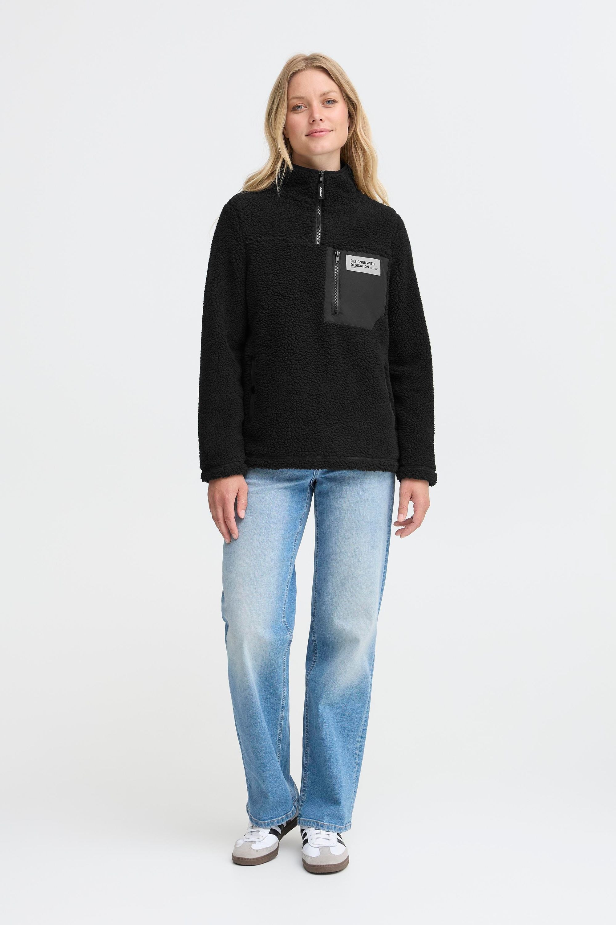 OXMO Plüschjacke »Plüschjacke OXABBY HALFZIP«