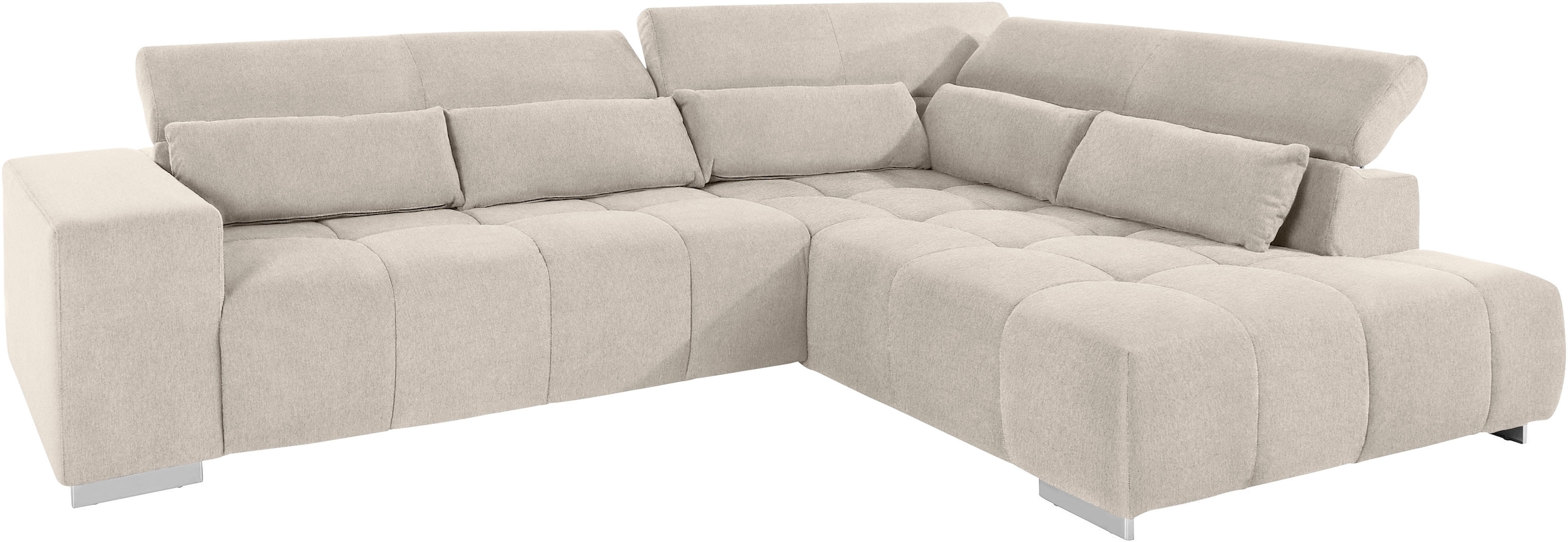 COTTA Ecksofa »Orion L-Form«, mit Kopfteilverstellung & 5 Nierenkissen