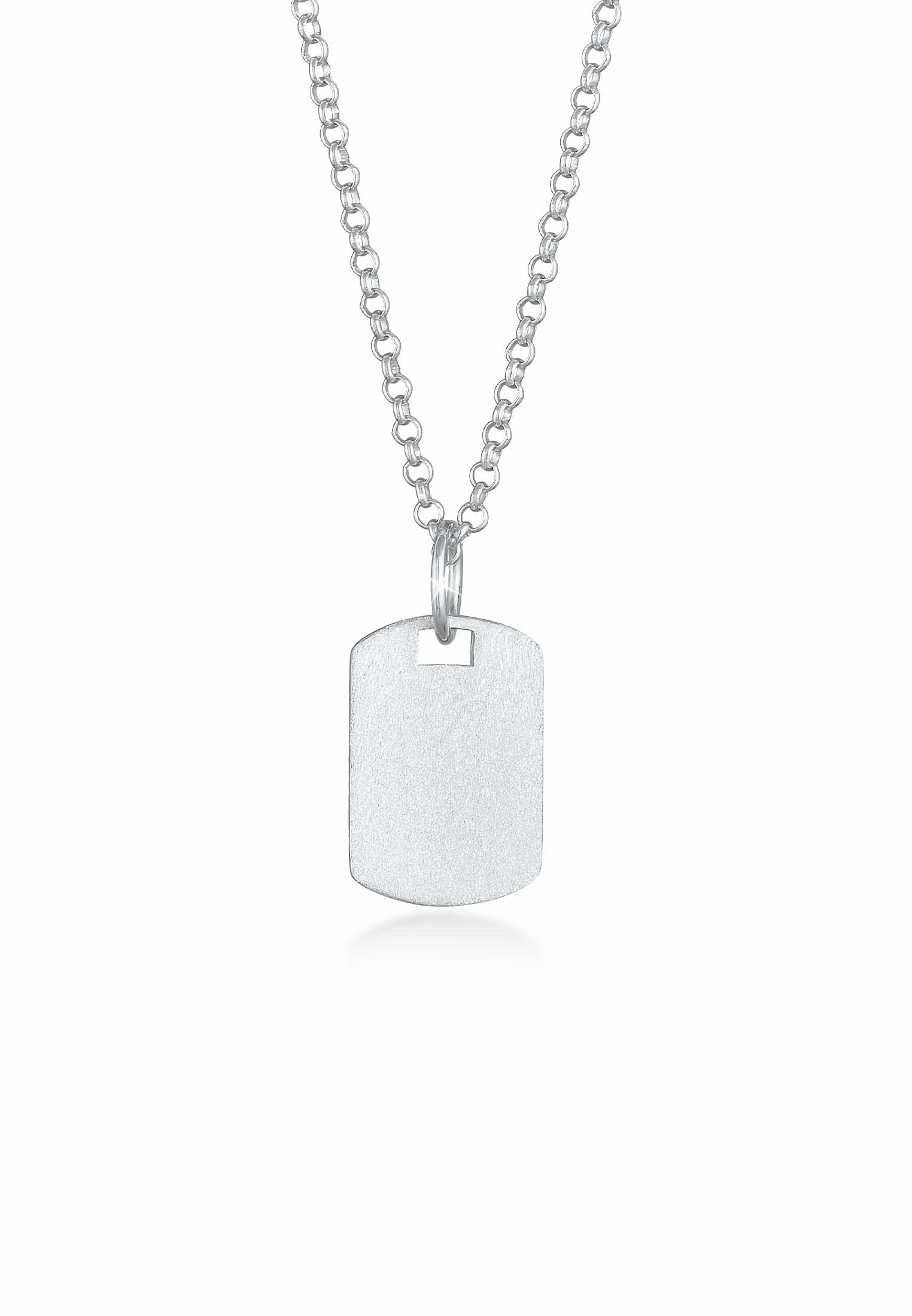 Kuzzoi Silberkette »Herren Dog Tag Military Platte Brushed 925 Silber«