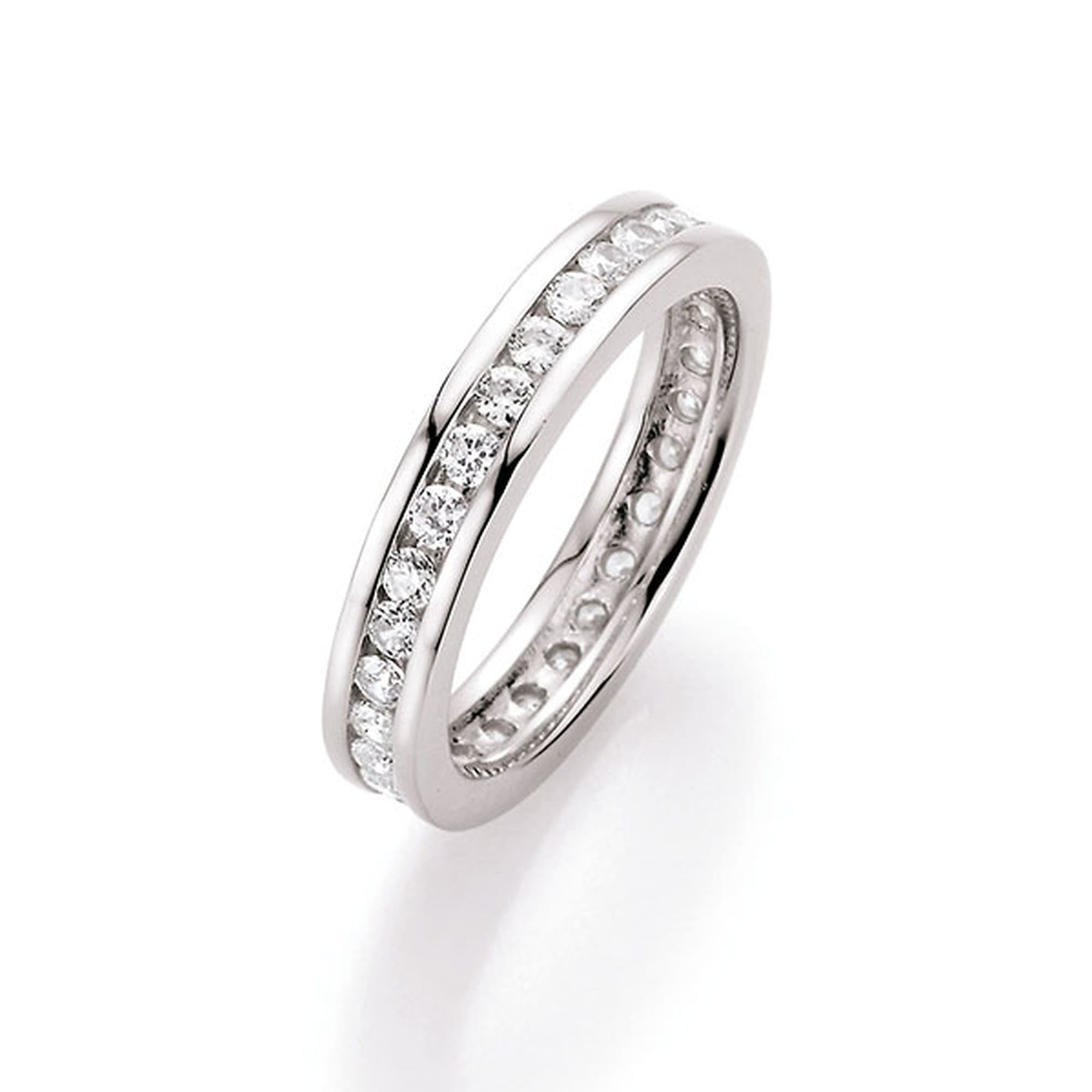 Silberring »Ring Memoire Ring, rundum mit Zirkonia gefasst, Silber 925«