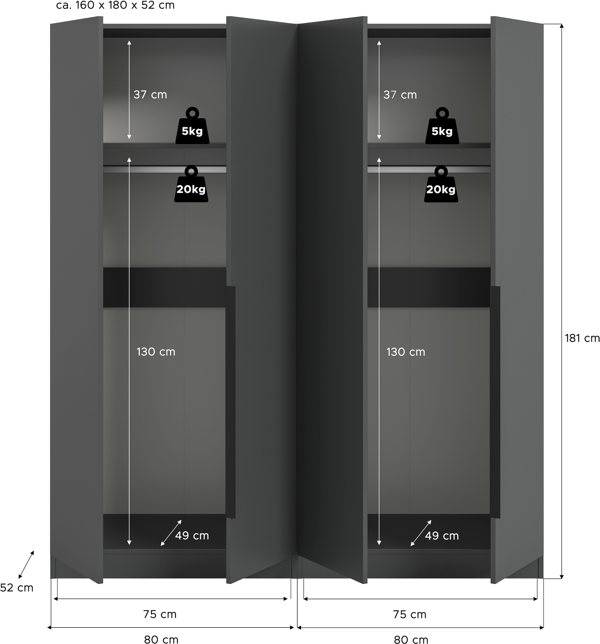 Home affaire Schrank-Set »Skarde moderner Kleiderschrank Schlafzimmerschrank Otto´s Choice« Set, wähle deine beste Schrank Kombination, 1 Stk. tlg.