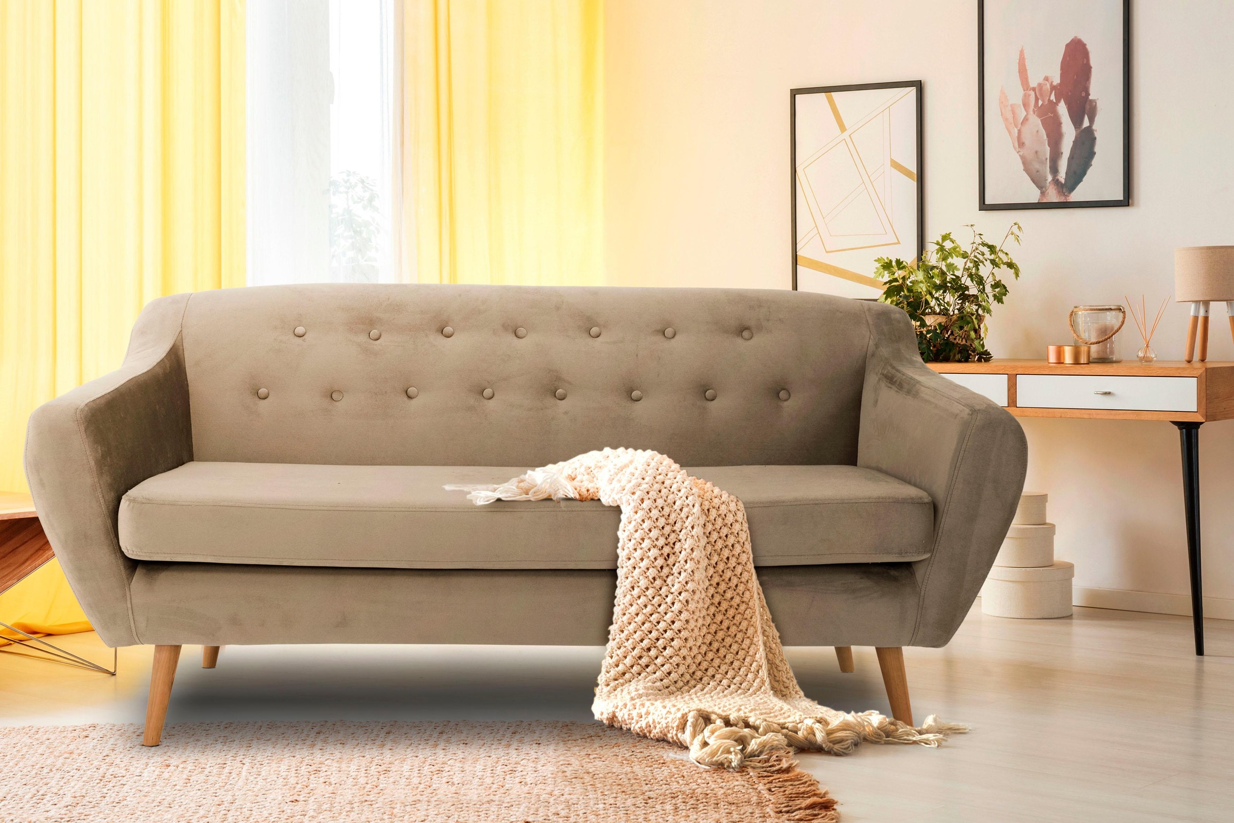 andas 3-Sitzer »Renne« mit Heftung im Rücken im skandinavischem Stil