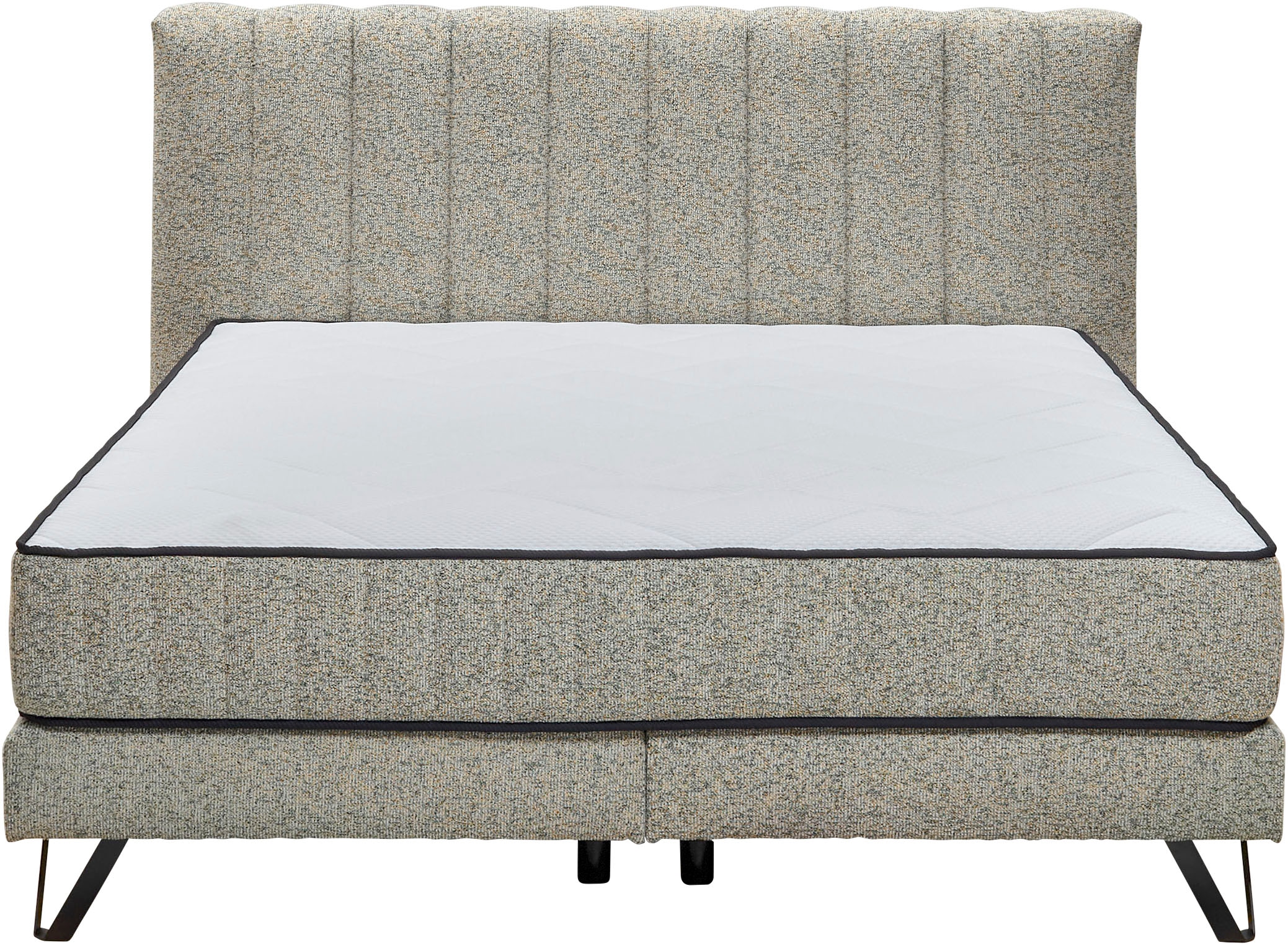 set one by Musterring Boxspringbett »Baldwin«, Liegefläche 180 x 200 cm, Duo-Matratze, Kopfteil mit Steifensteppung
