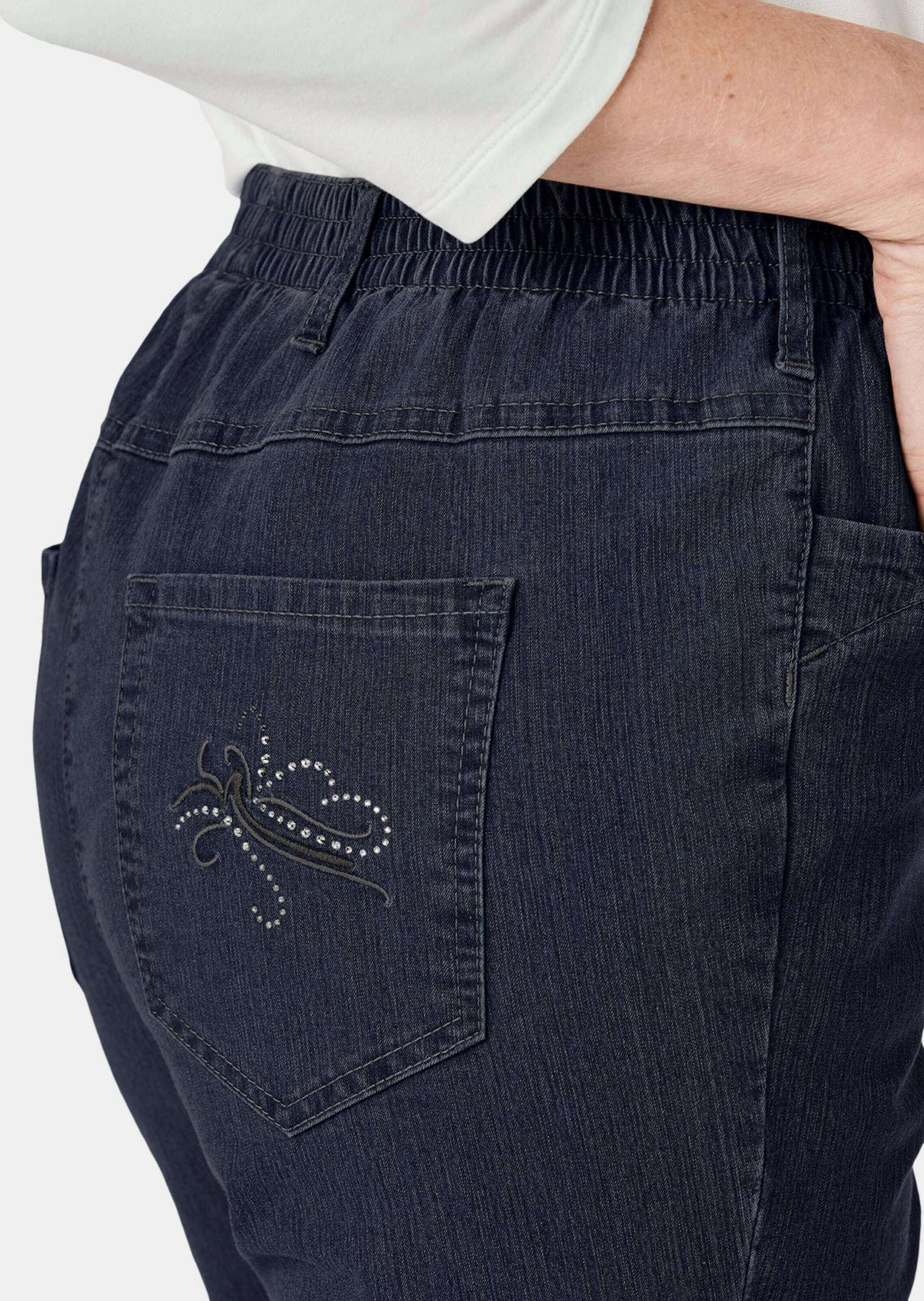 GOLDNER Regular-fit-Jeans »Jeansschlupfhose MARTHA Edel geschmückte Jeansschlupfhose MARTHA«