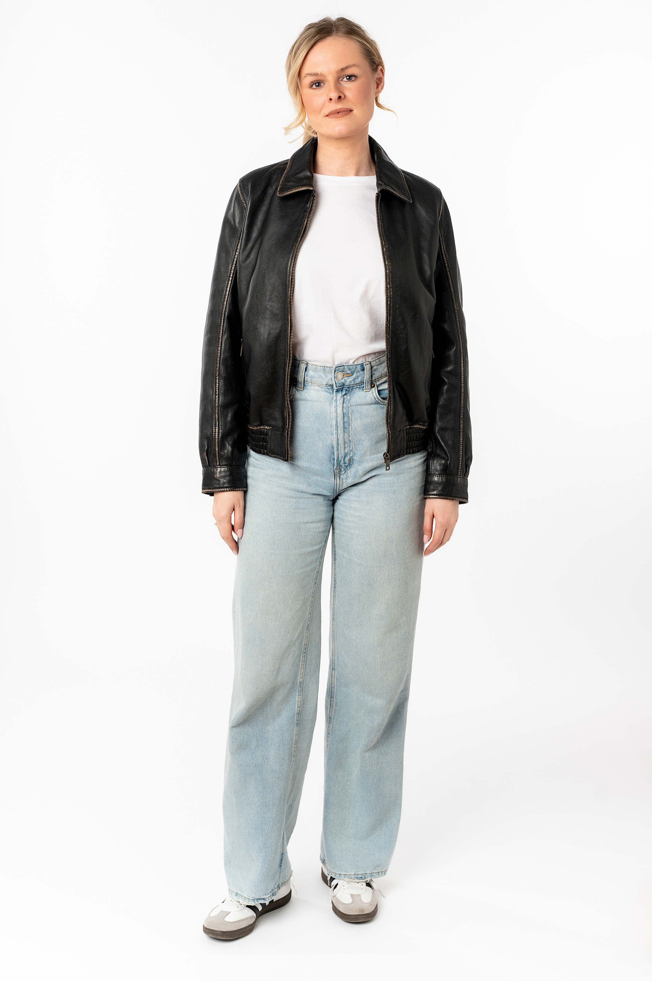 Mauritius Lederjacke »MWBjanka«, mit elastischem Bund, Leo-Innenfutter
