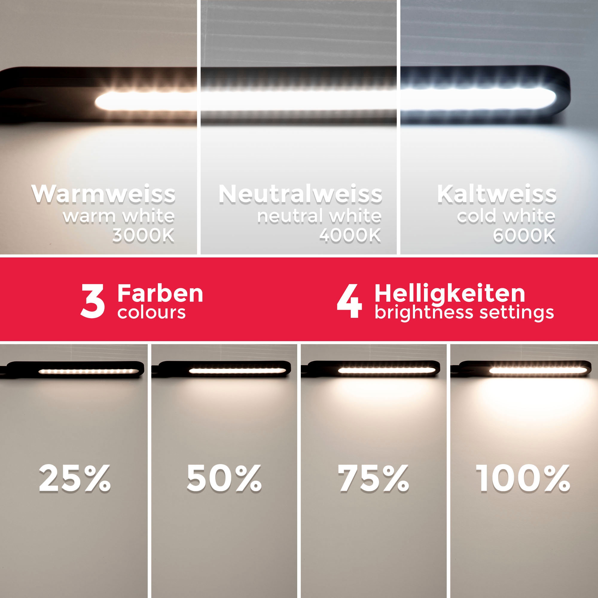 B.K.Licht LED Stehlampe und  biegsame Tischleuchte im Set