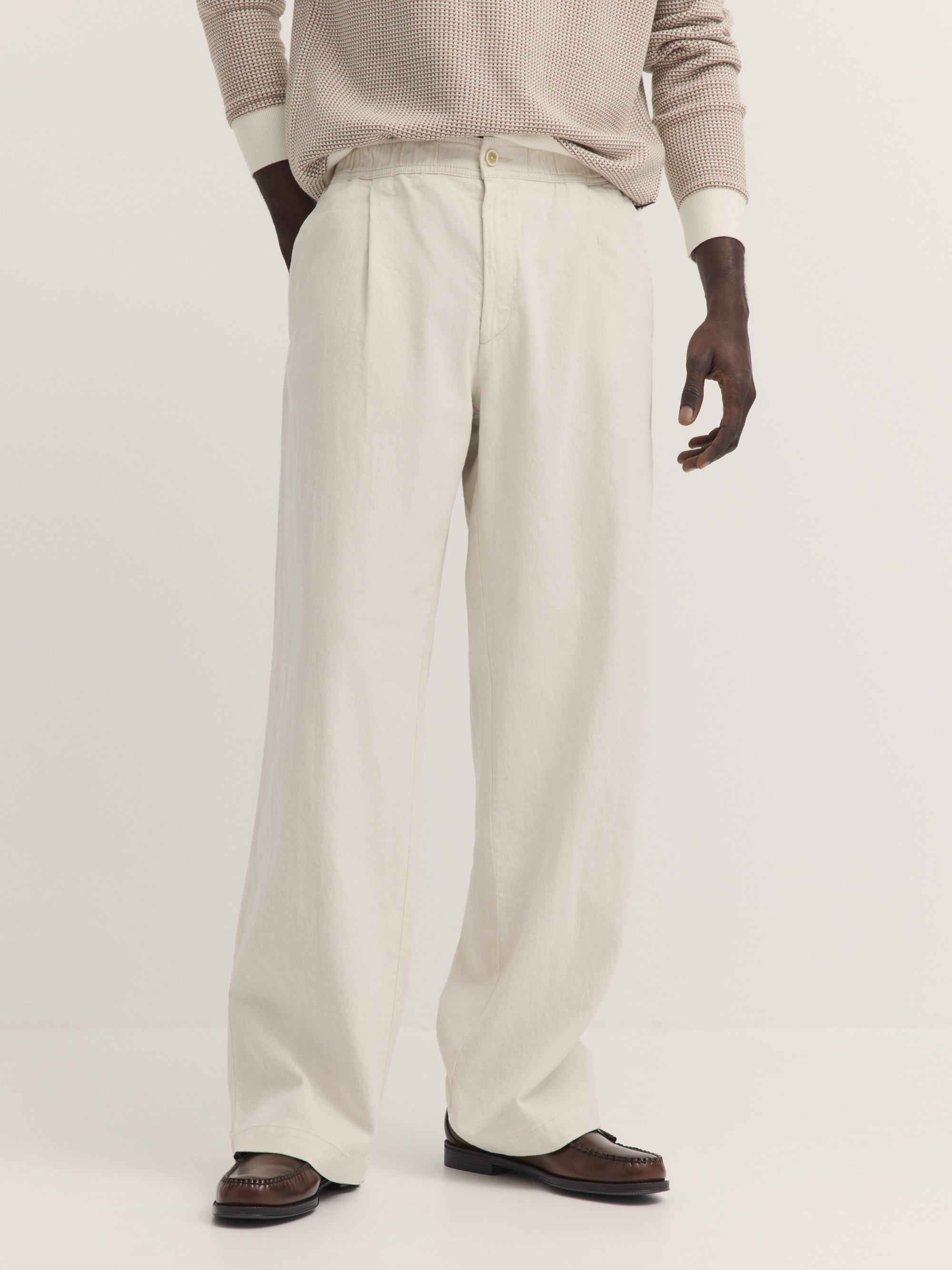 bugatti Bundfaltenhose »Loose Fit«  natural linen mix