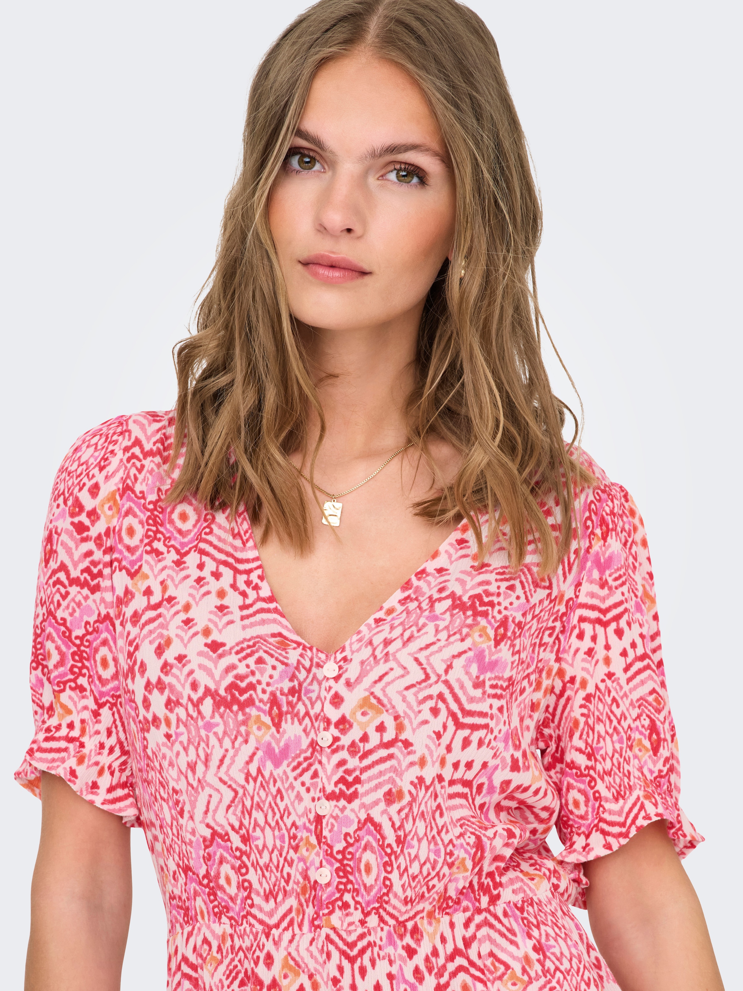 ONLY Maxikleid »ONLCHIANTI S/S LONG DRESS WVN NOOS« Viskose, regular fit